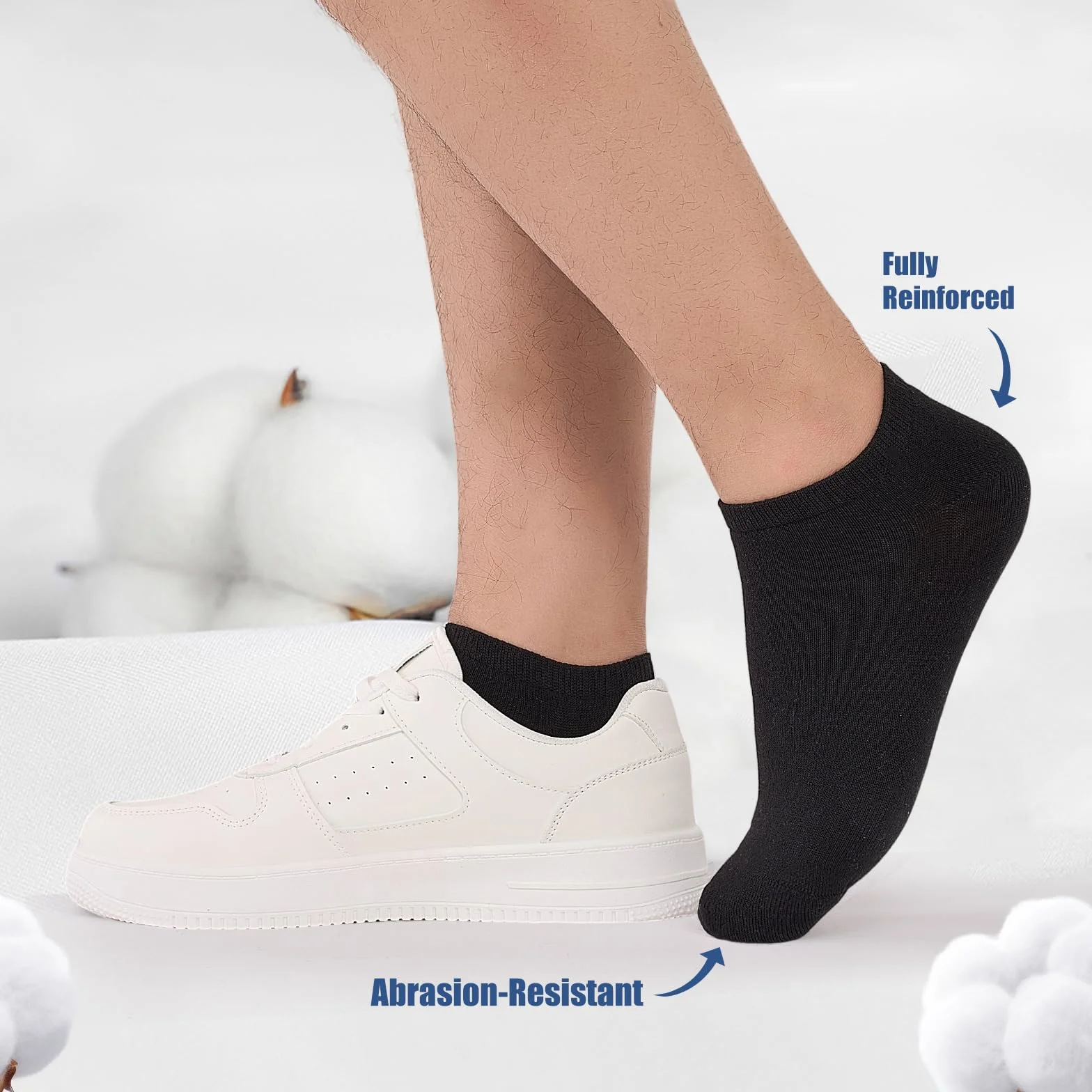 SockWaddles 10 Par Sportowe Skarpety Męskie Damskie, Oddychające Bezszwowe Krótkie, Bawełniane Skarpety do Kostki na co Dzień & Casual