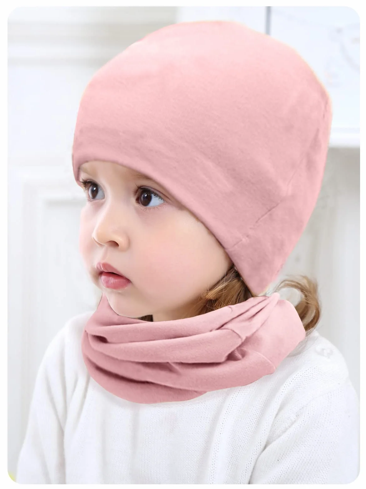 SWAUSWAUK Beanie czapka dziewczęca dla dzieci w wieku 0-6 lat – czapka szalik zestaw dla dziewczynek na jesień, zimę, wiosnę