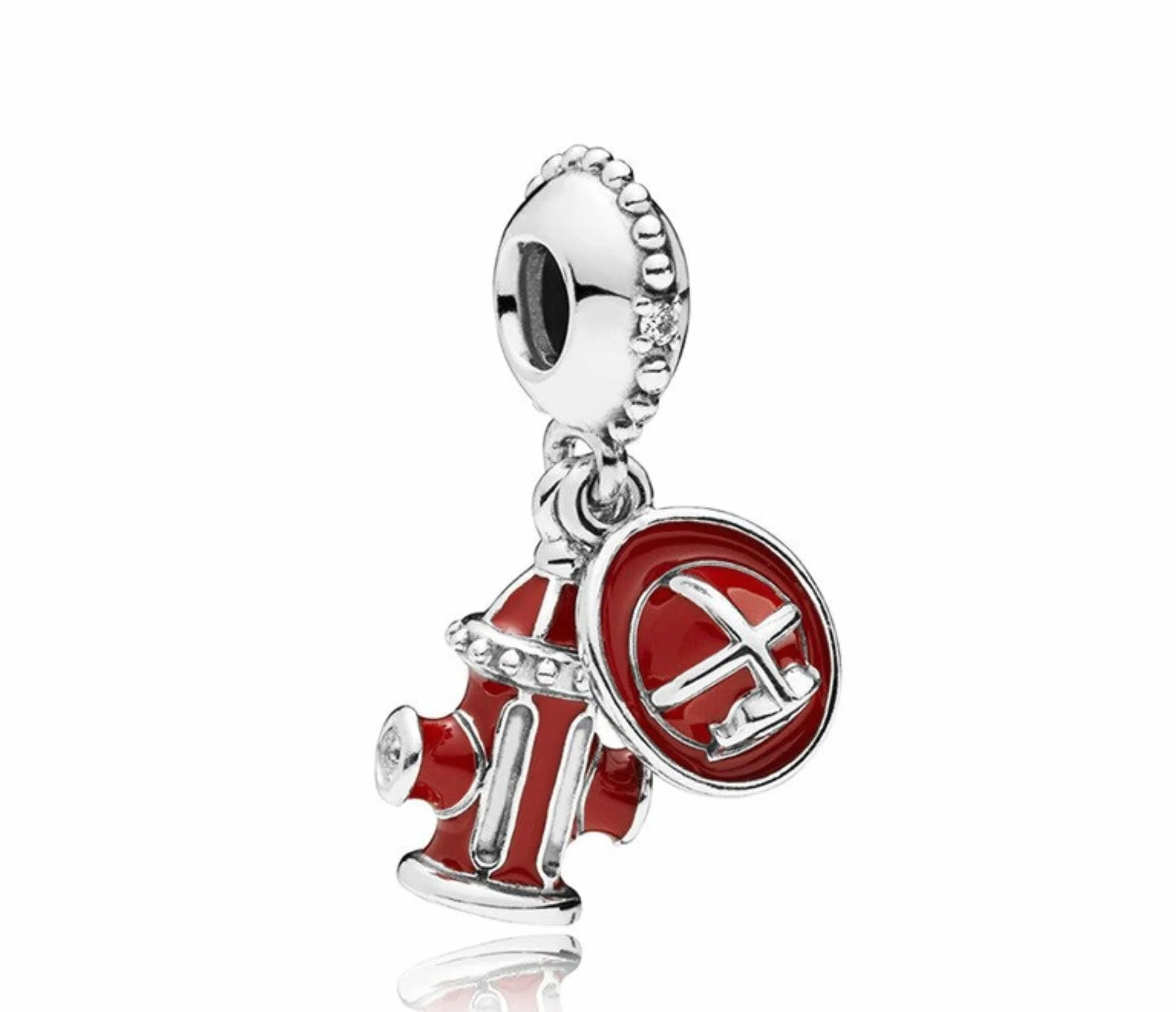 Streetculture Straż pożarna hydrant ogień gaśnica czujnik pożaru - bransoletka z zawieszkami srebro 925, ca. B/H/T 9.9 x 25 x 9.6 mm, srebro szterlingowe
