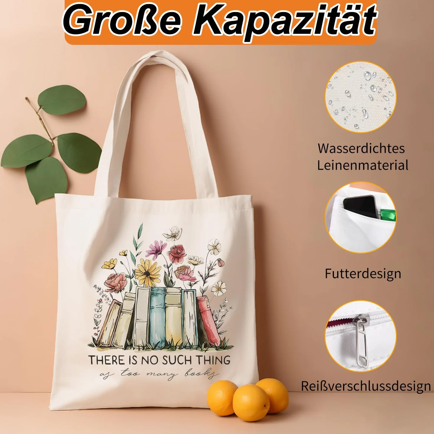 Onperpoe Torba materiałowa z nadrukiem, torba materiałowa, torba do przenoszenia, damska torba na zakupy, do wielokrotnego użytku, Aesthetic, torba bawełniana, torba lniana, prezent dla miłośników