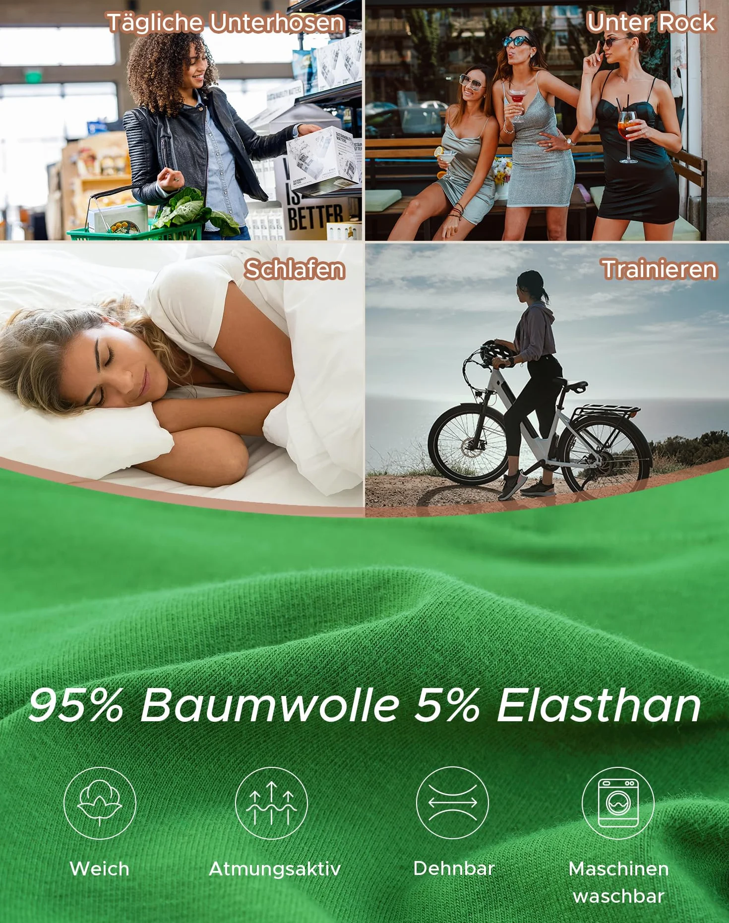 INNERSY Bokserki damskie, bawełniane, wysoka talia, bokserki chłopięce, bielizna 4 sztuki
