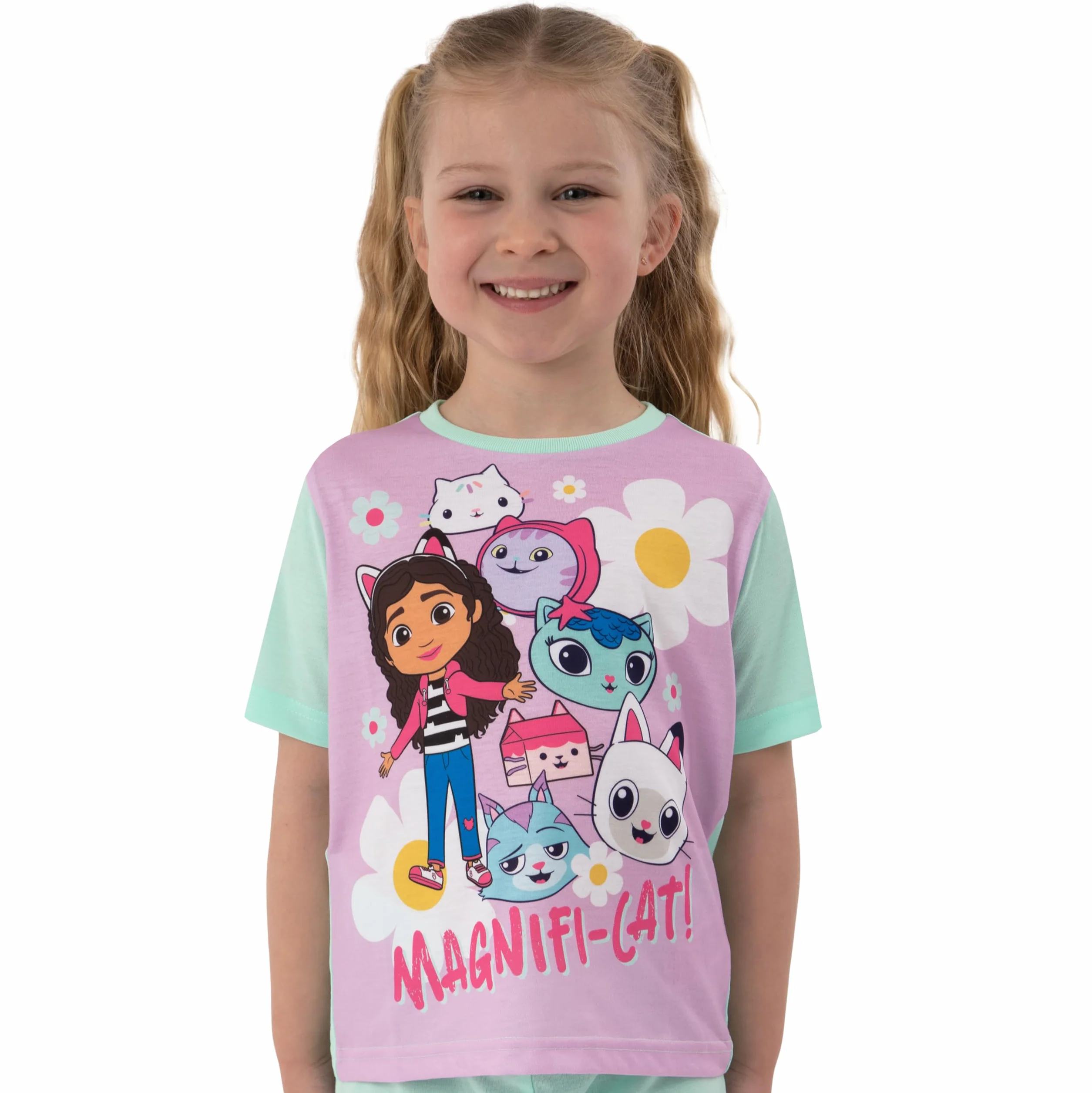Dreamworks Gabby's Dollhouse Piżama Dziewczęca Krótki Rękaw, Letnie Piżamy Dla Dziewczynek, Uroczy Zestaw Piżamowy, Wiek 3–10 Lat