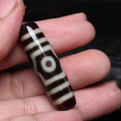 Naturalny agat, szczęśliwe trzy oczy, koraliki Dzi, Tybet, oryginalny wisiorek Millennium, akcesoria, ochrona przed złem, bezpieczne otwieranie amulet, Kamień, Agat
