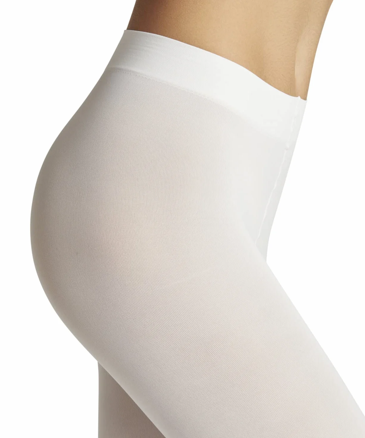 FALKE Kobiety Legginsy Pure Matt 50 DEN Capri W Le Półprzezroczyste półprzezroczyste jednokolorowe 1 Para, Biały White 2209, M