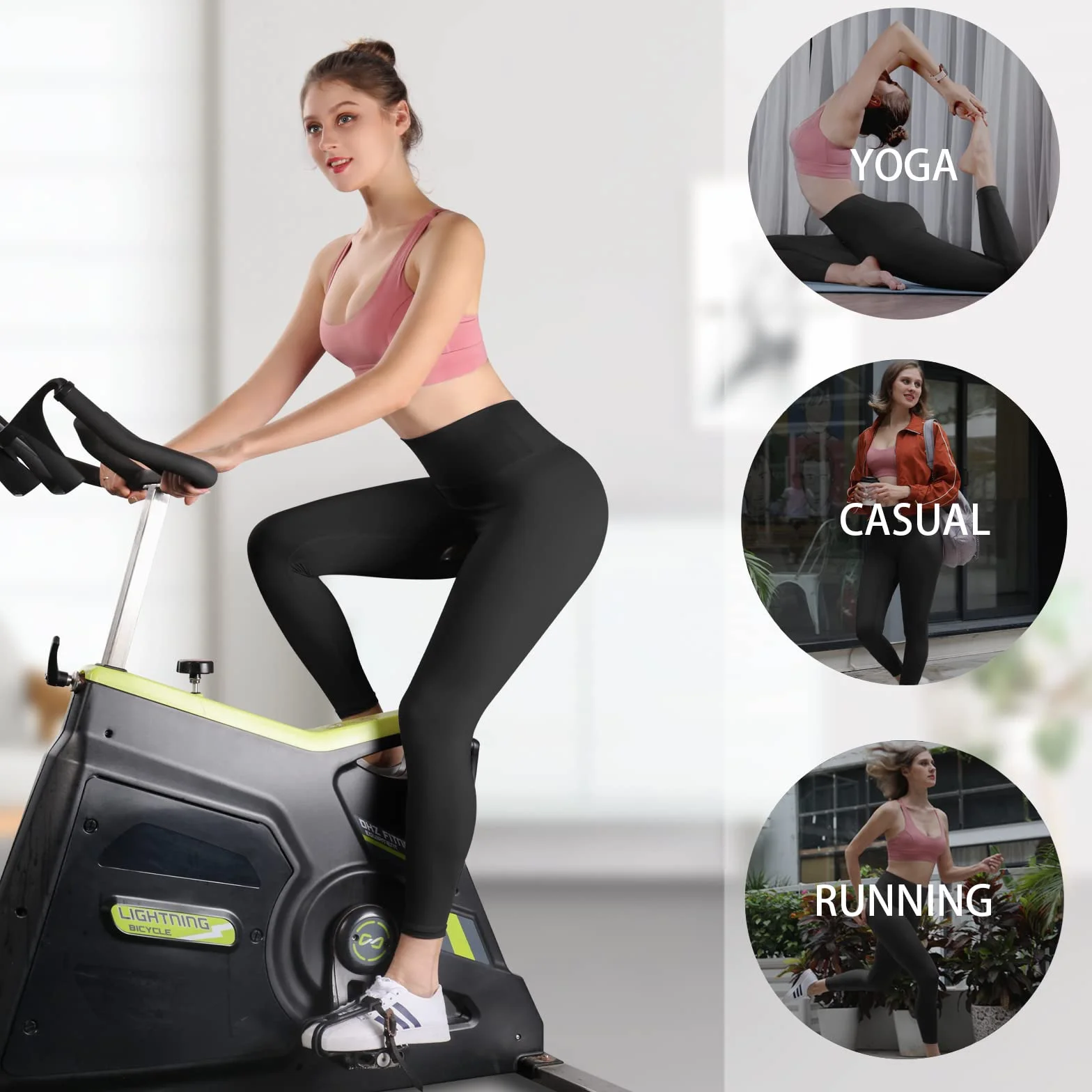 Oielai TIK Tok Damskie legginsy, wysoki stan, podnoszące pośladki, kontrola brzucha, legginsy gimnastyczne z gumką o strukturze plastra miodu, do treningu, biegania, jogi
