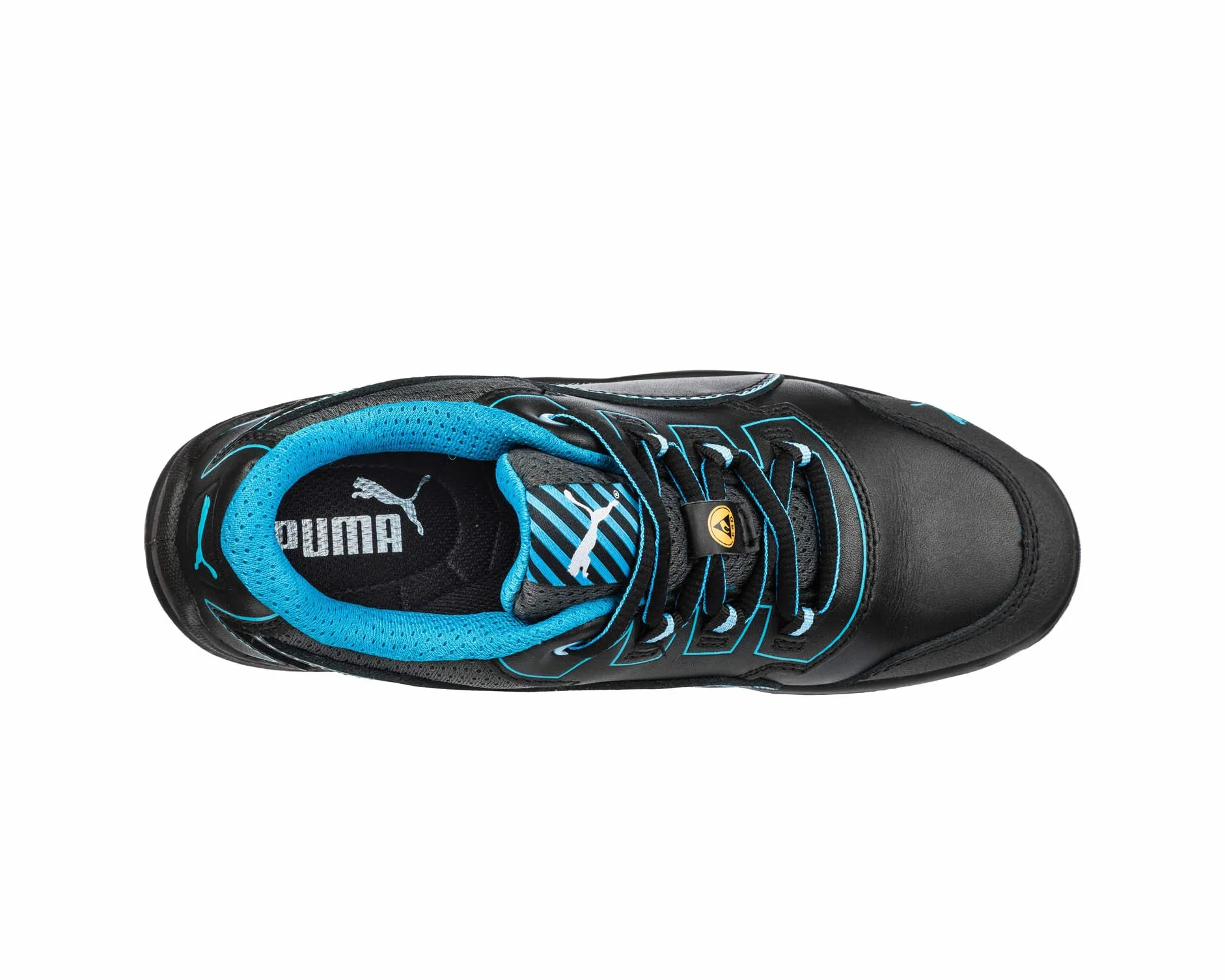 Puma 644120.40 damskie buty ochronne "Niobe Blue" Low S3 ESD SRC, rozmiar 40, czarne/jasnoniebieskie