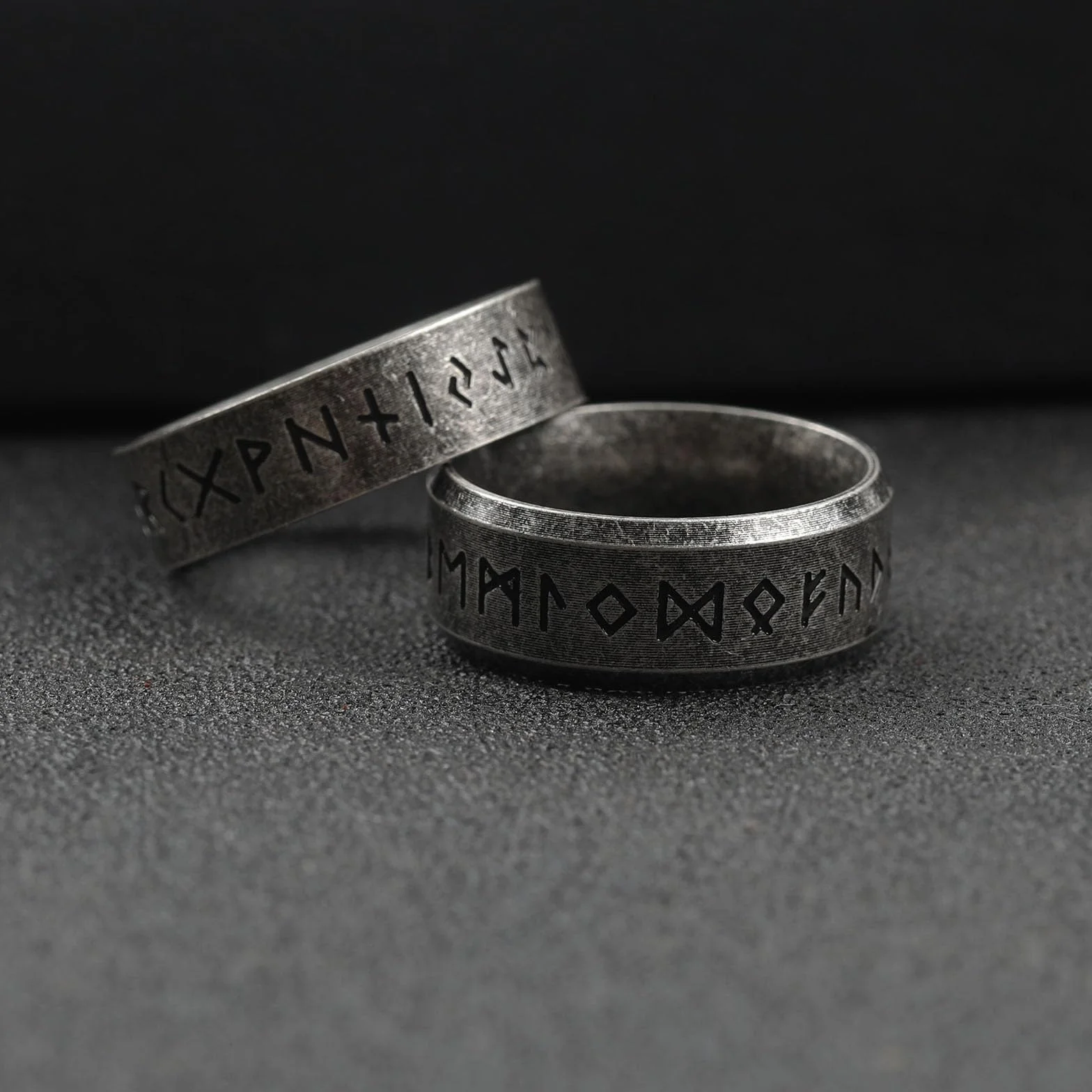 VELESAY Viking męski pierścionek ze stali nierdzewnej Wikingów, mitologia nordycka, pierścionek męski Viking Rune Ring Punk Biker Gothic Hip Pop Ring Viking biżuteria