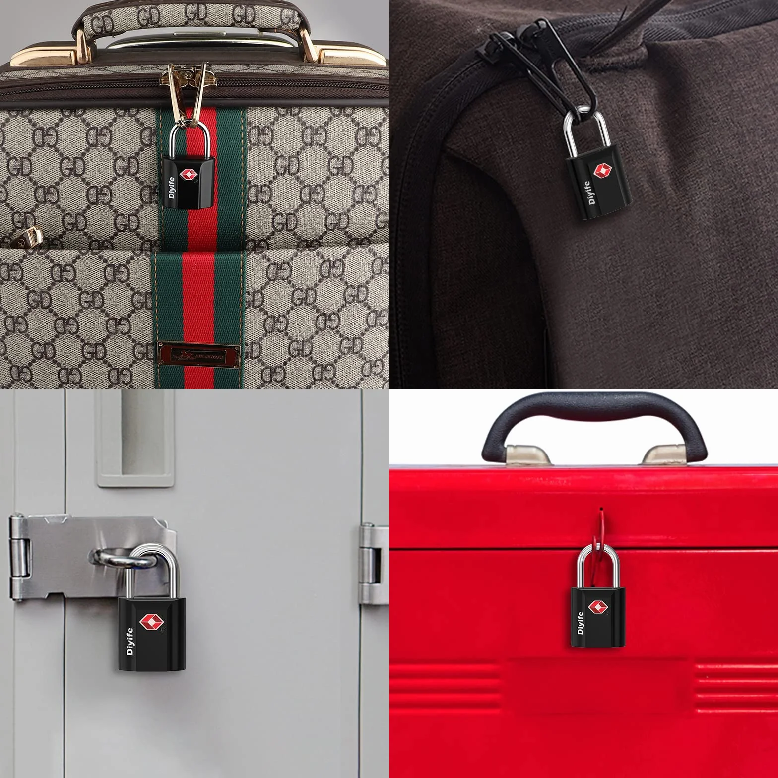 Diyife TSA Luggage Locks, [2 sztuki 4 klucze] zamek bezpieczeństwa blokada podróżna do walizek walizka itp. (Czarny)