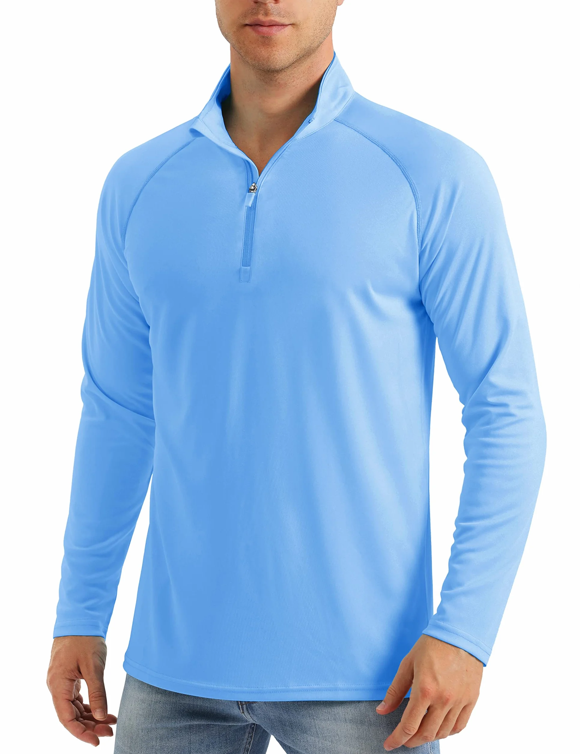 MAGCOMSEN Rashguard koszulka męska, z zamkiem błyskawicznym 1/4, UPF 50+, koszulka sportowa, szybkoschnąca, funkcjonalna