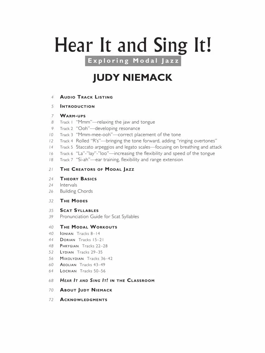 Judy niemack : hear it and sing it! exploring modal jazz - recueil + enregistrement(s) en ligne