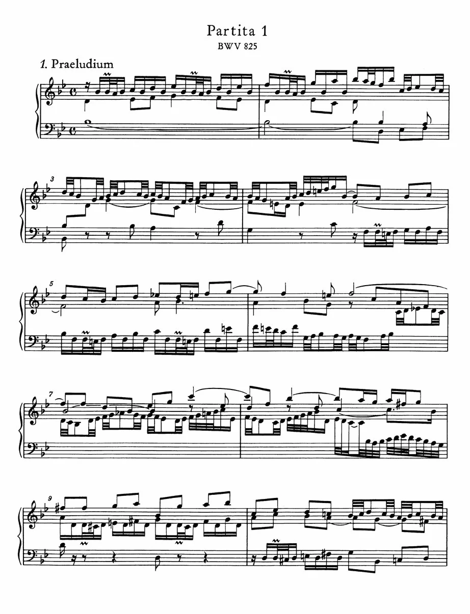 Partitas (6) BWV 825-830 Sans doigtés --- Piano