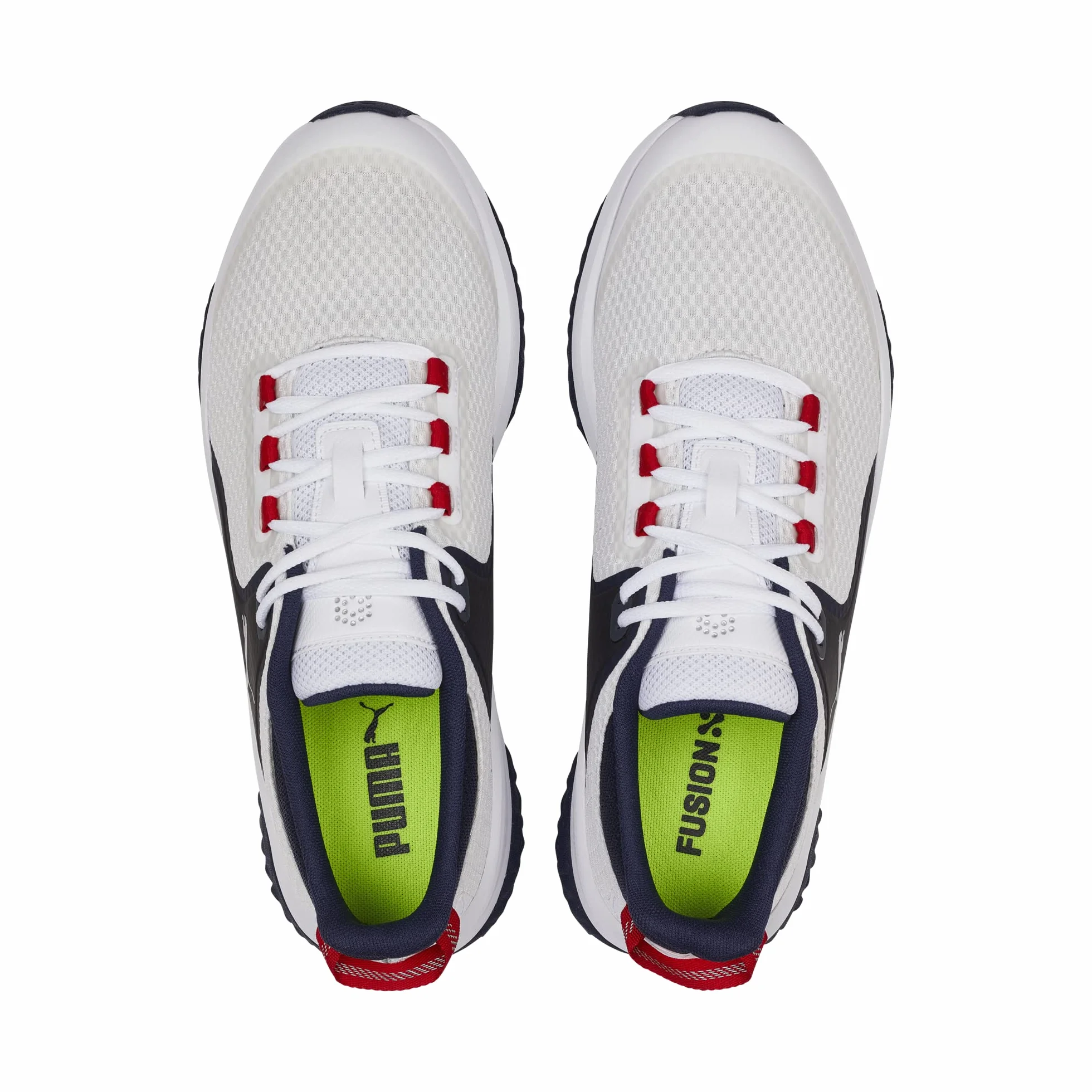 PUMA Fusion Grip, Buty do golfa Mężczyźni, Puma Biały Puma Srebrny Puma Navy, 44 EU