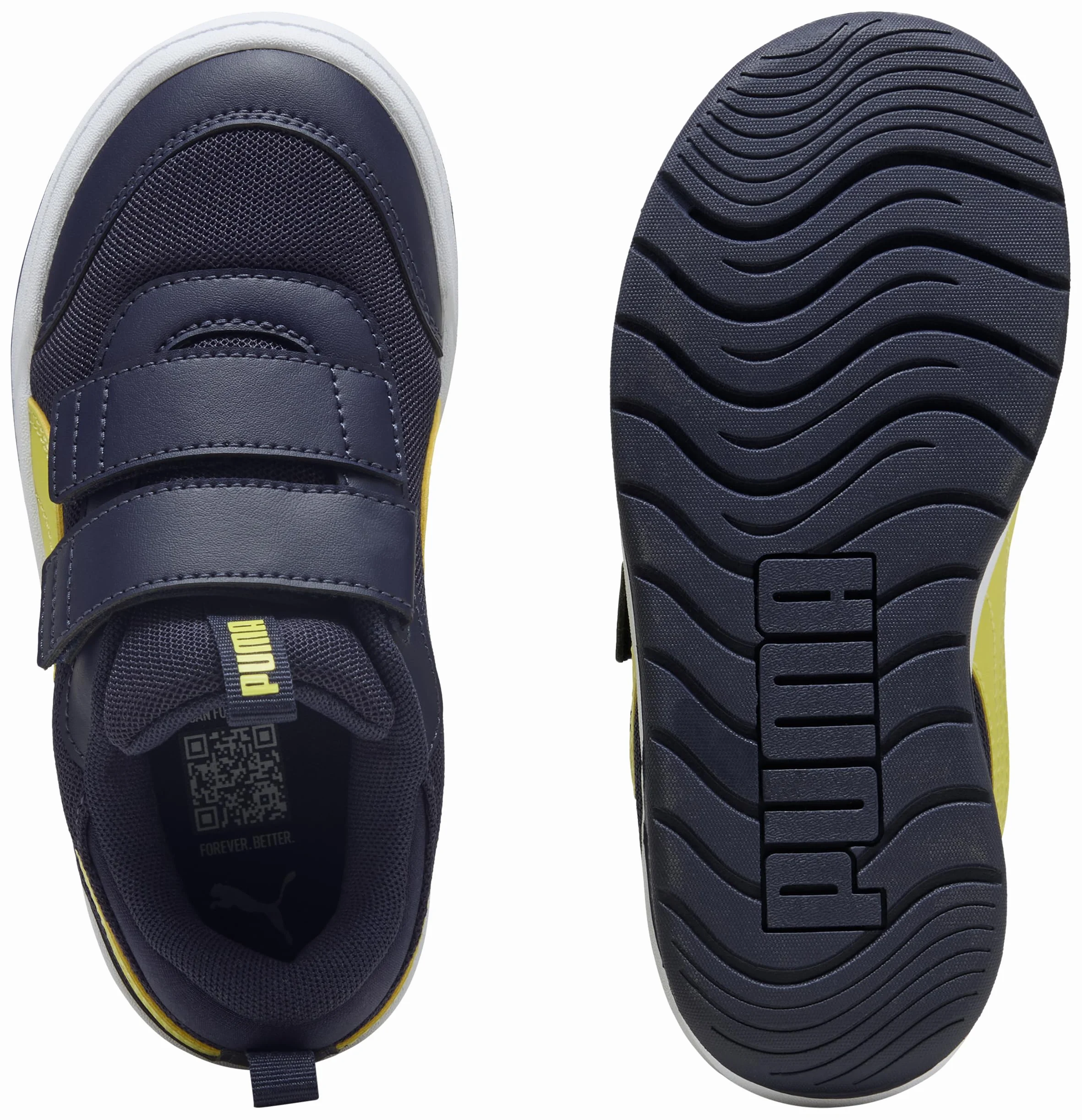 PUMA MULTIFLEX 2 MESH V PS Sneaker, Navy-LUX Lime, 11 UK Child, Puma Navy Lux Limonka, 29 EU