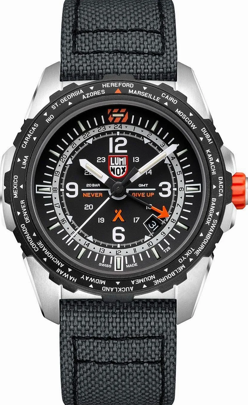 Luminox Męski analogowy szwajcarski mechanizm kwarcowy zegarek z bransoletką Cordura XB.3761, czarny, Nowoczesny