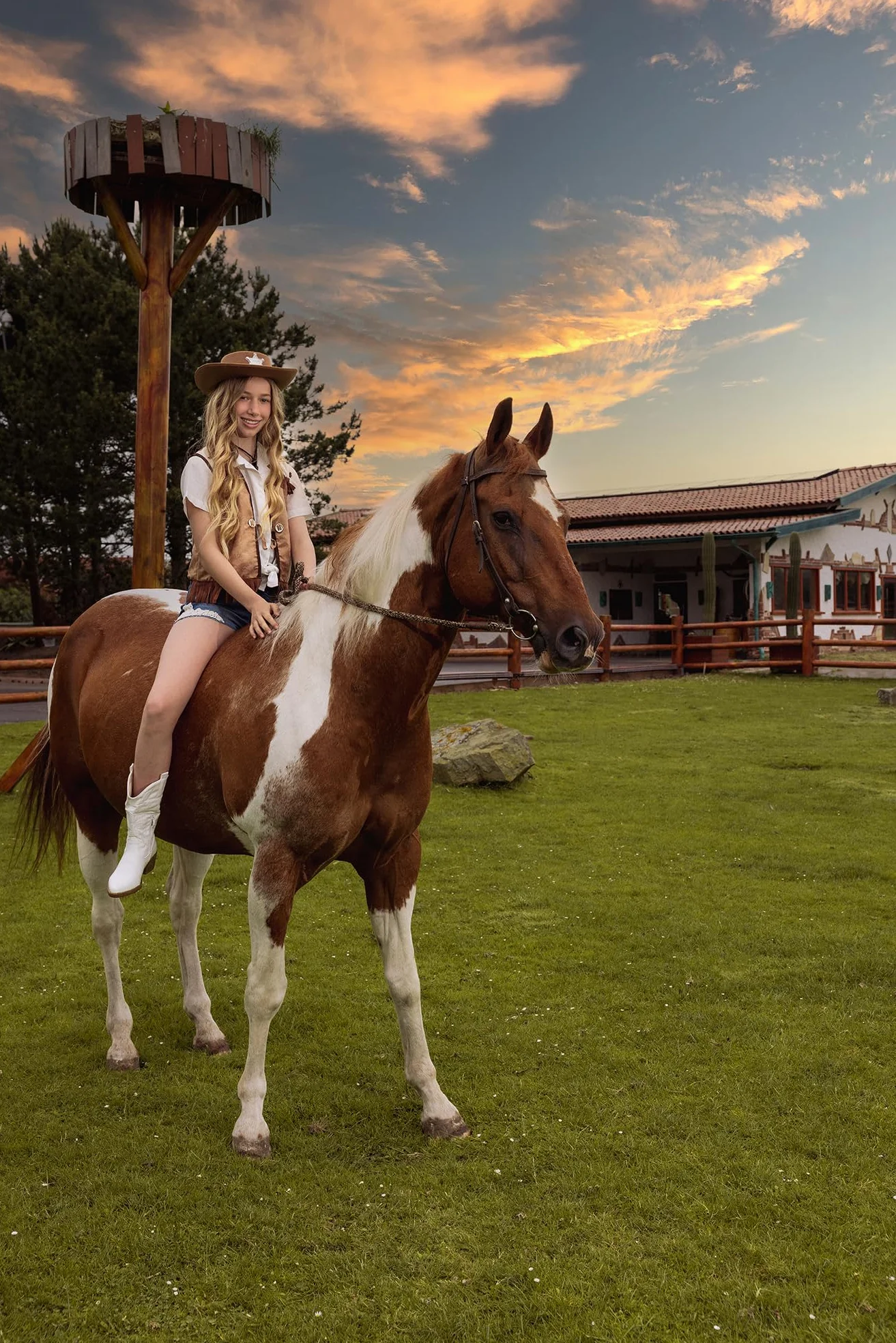 Boland - Kamizelka Dziki Zachód unisex, skóra z frędzlami i dżins, dla kowboja lub jeźdźca rodeo, kostium, bal przebierańców, karnawał, karnawał
