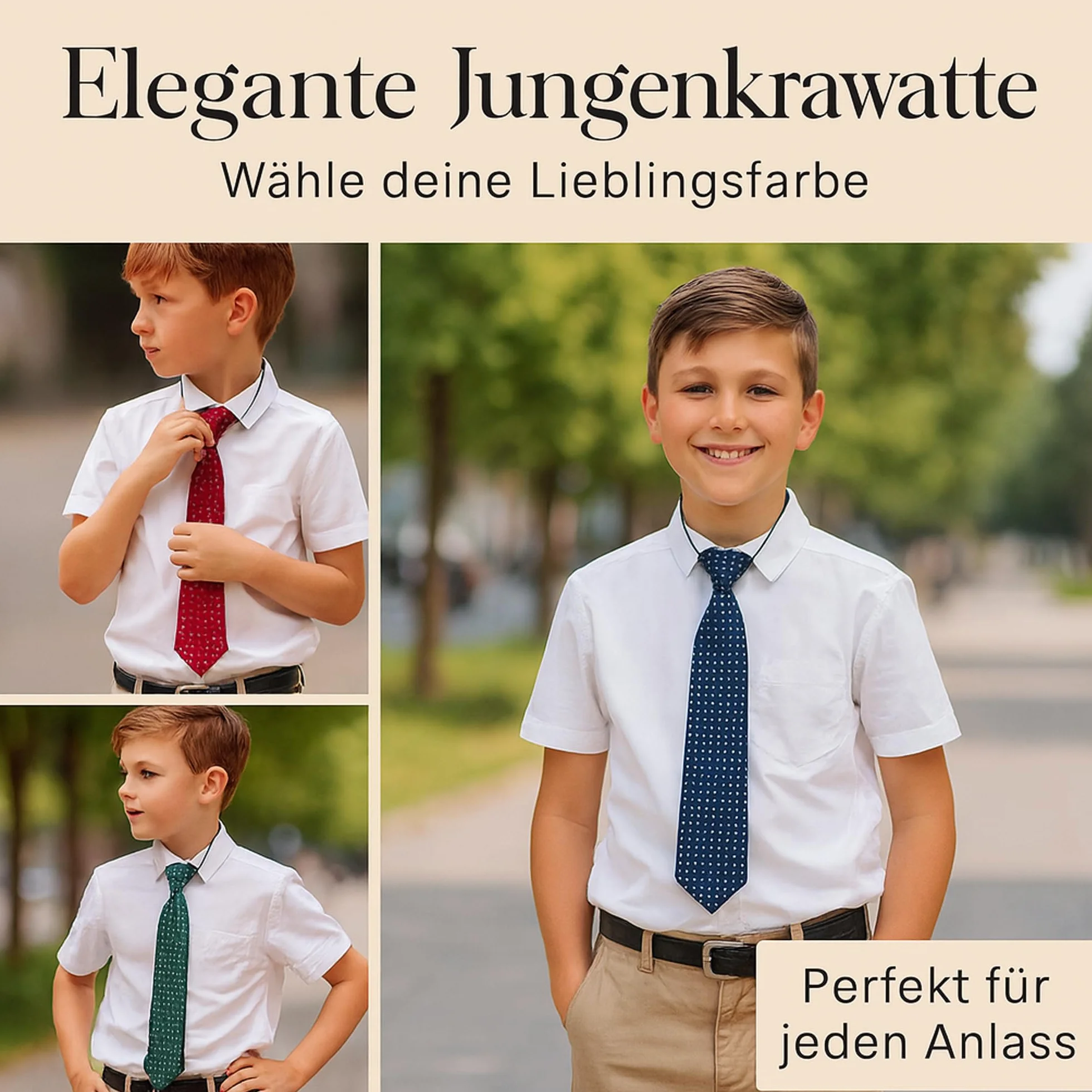 Krawat dziecięcy z elastyczną gumką, Ciemnoniebieski, XS