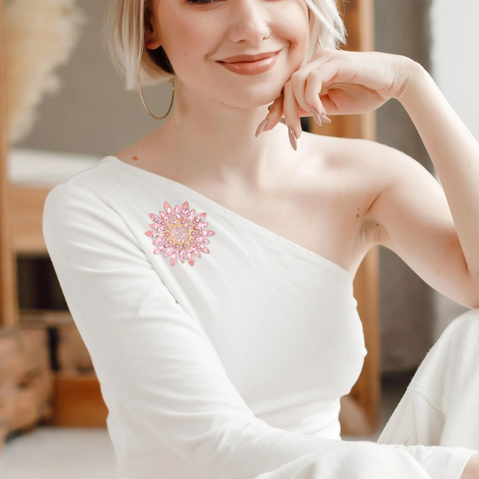Broszki kwiatowe dla kobiet stras słonecznik broszka przypinka czerwony różowy kwiat broszka markiza wieniec broszki eleganckie akcesoria biżuteria prezenty dla kobiet dziewczyn spódnica sukienka