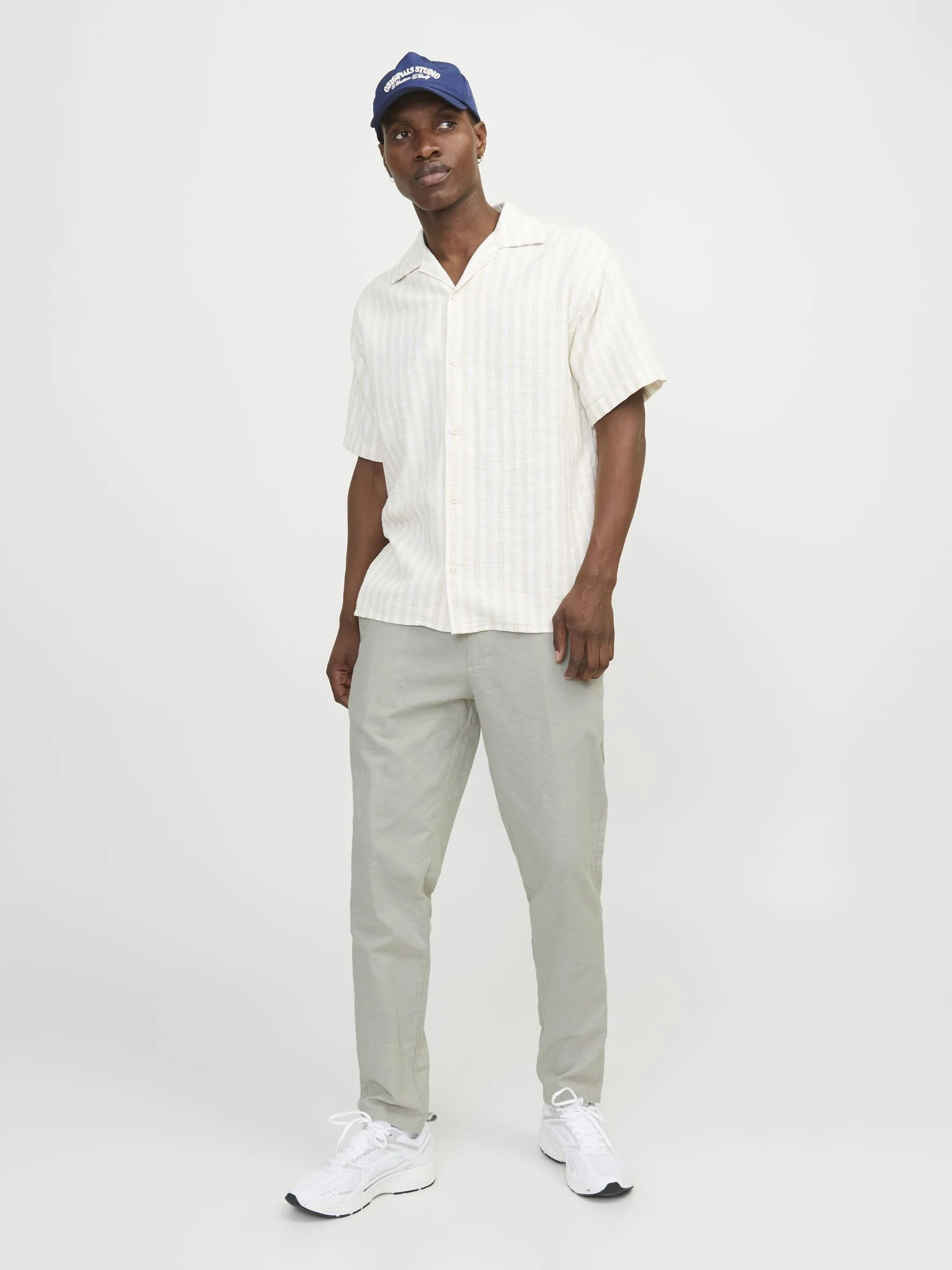 JACK & JONES Jpstace Jjsummer Linen Blend Pant Sn - spodnie materiałowe Mężczyźni