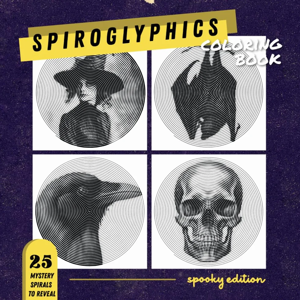 Spiroglyphics Coloring Book: Spooky Spirals - 25 Mystery Spirals to Reveal for Adults