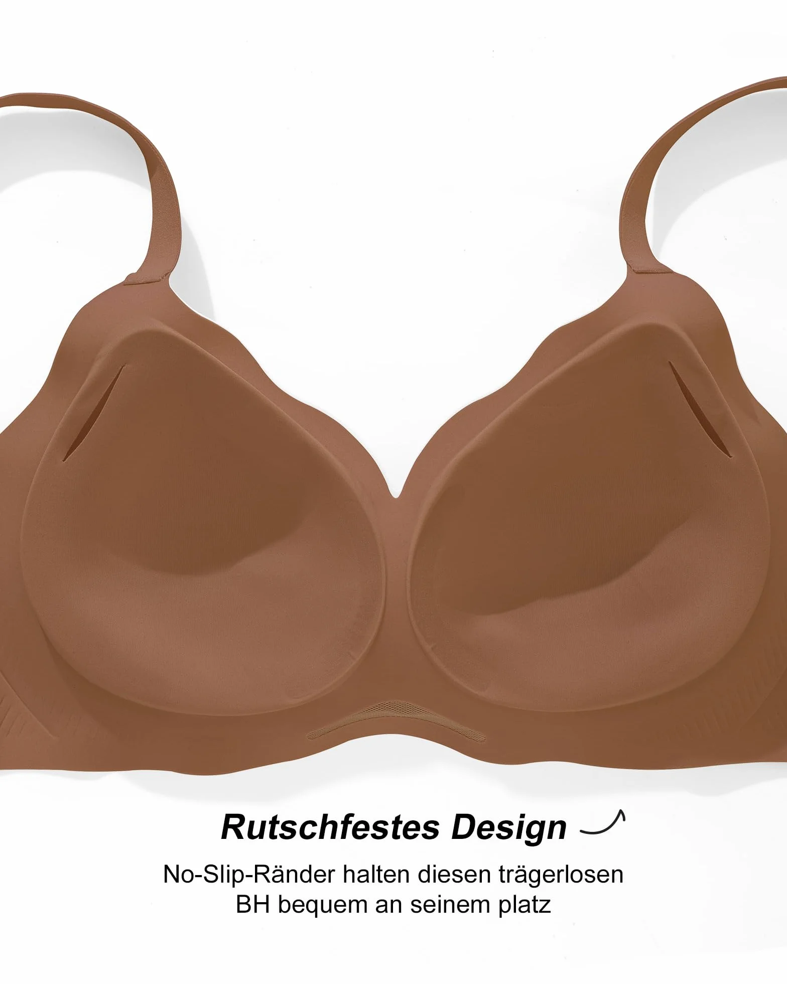 SHARICCA Damski biustonosz bez fiszbin, wygodny, bezszwowy biustonosz, T-shirt, push up, dekolt w serek, miękki, wyściełany biustonosz bezszwowy, z regulowanymi ramiączkami