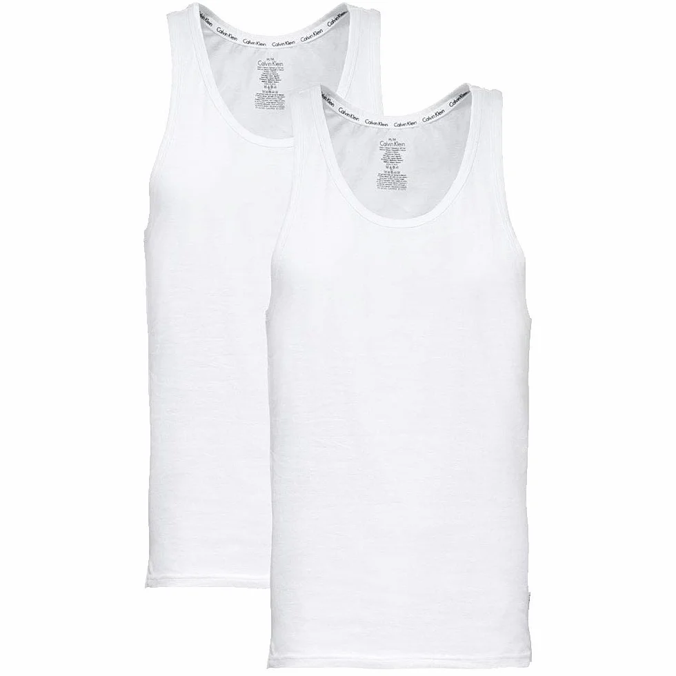 Calvin Klein Męski tank top slim fit, 2 sztuki, biały (biały), XL