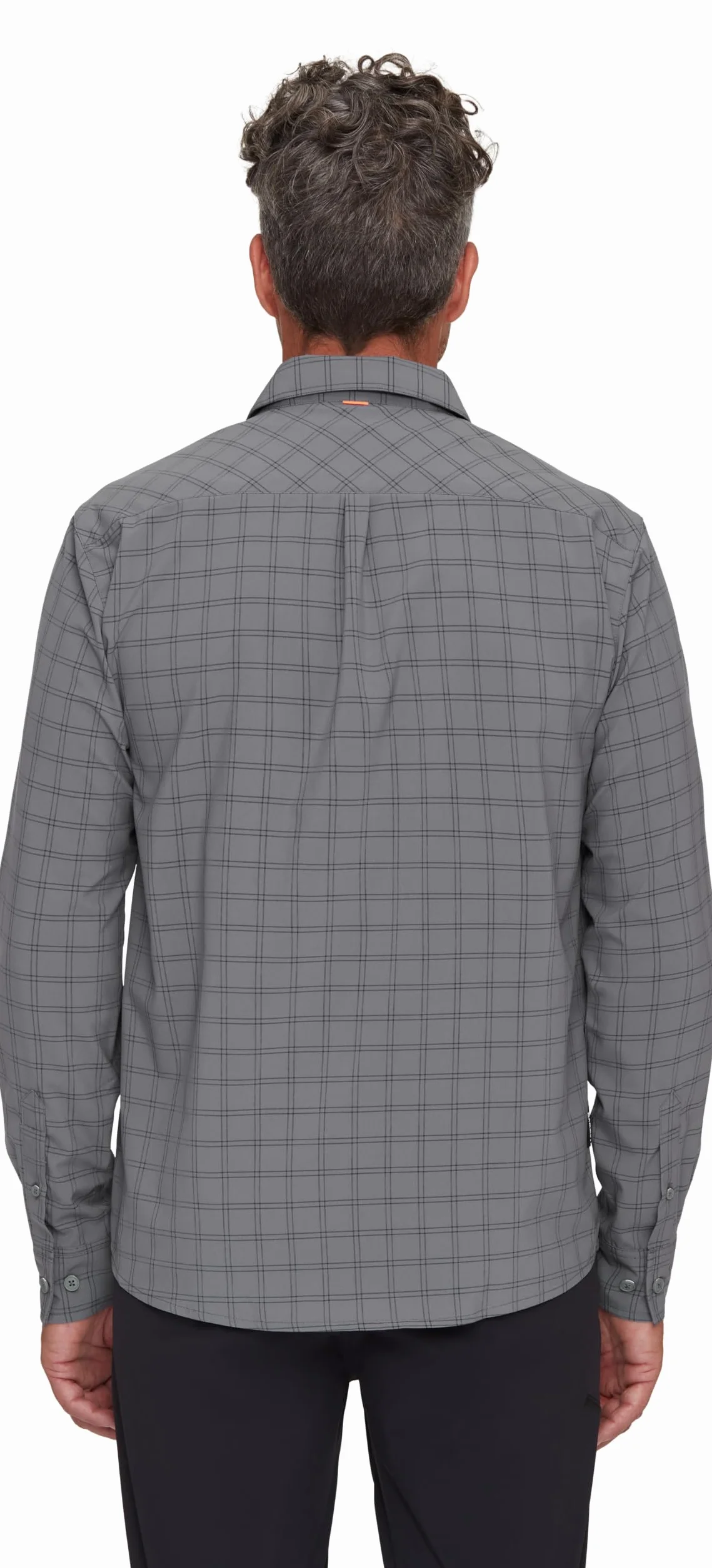 Mammut Lenni Longsleeve Shirt Men – Koszula Trekkingowa Męska | Długi Rękaw, Ochrona UV, Szybkoschnąca i Oddychająca | Rozmiar S, Stalowy-czarny