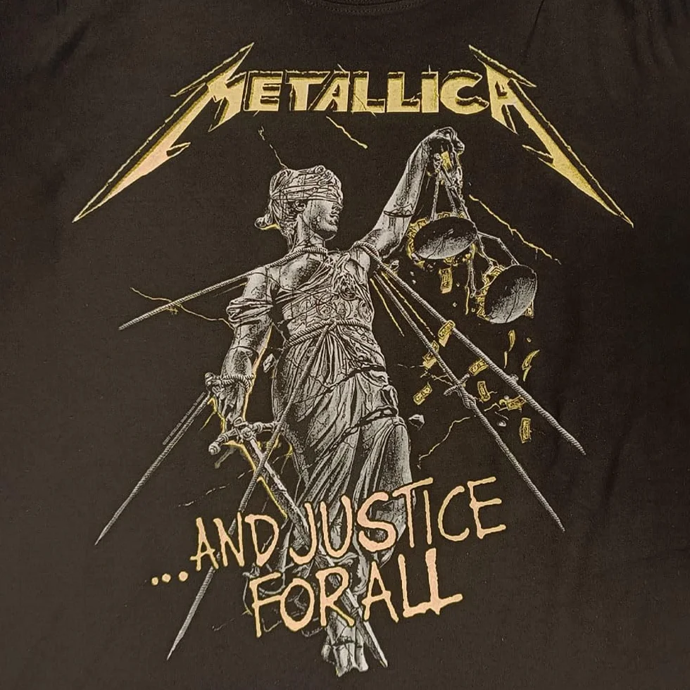 Metallica T-shirt And Justice for all. Oficjalna koszulka rockowa z zespołu Heavy Metal, koszulka unisex dla dorosłych chłopców.
