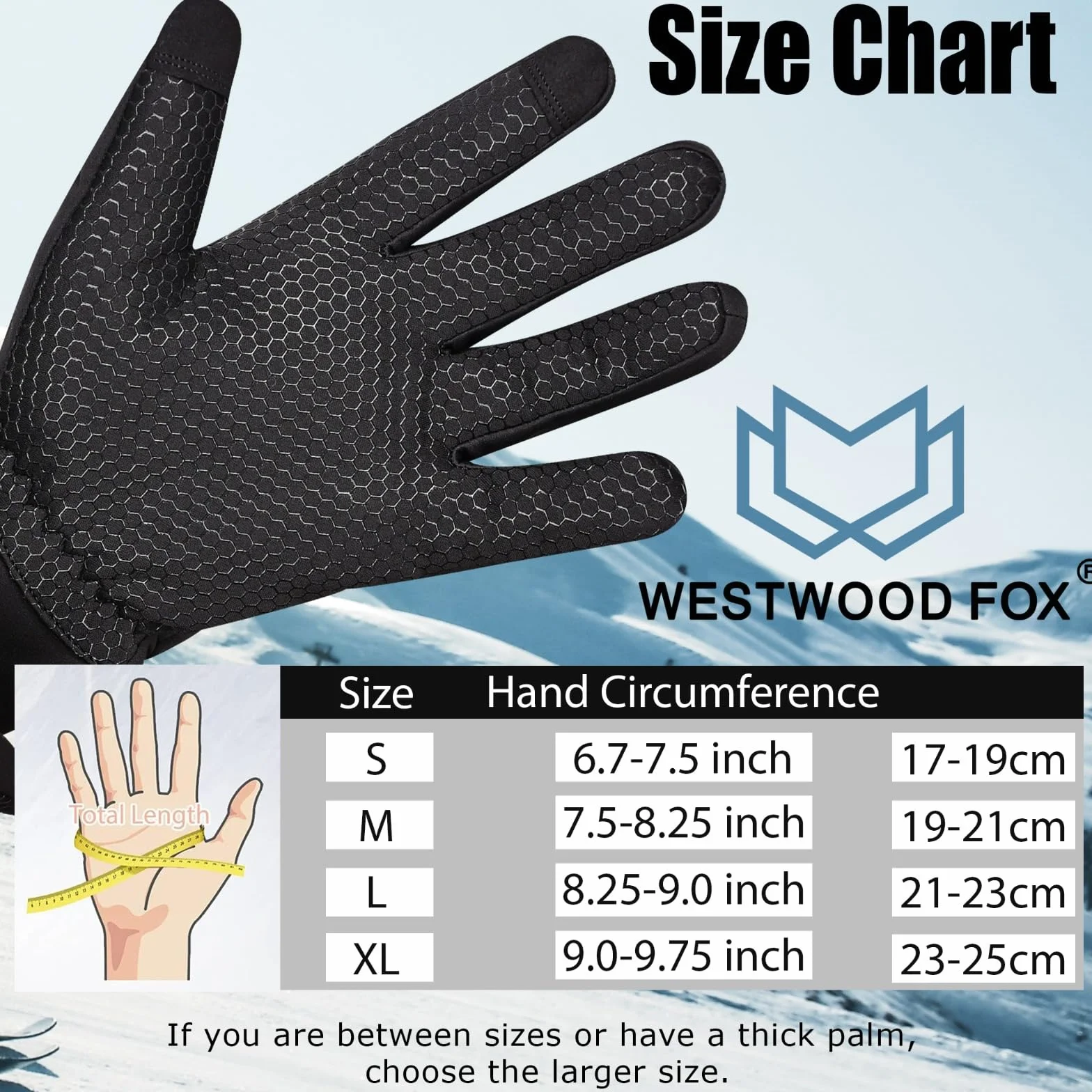 WESTWOOD FOX Wodoodporne rękawiczki rowerowe Termiczne rękawiczki zimowe TouchScreen Antypoślizgowe Wiatroszczelne rękawiczki męskie Prezenty dla mężczyzn Kobiety