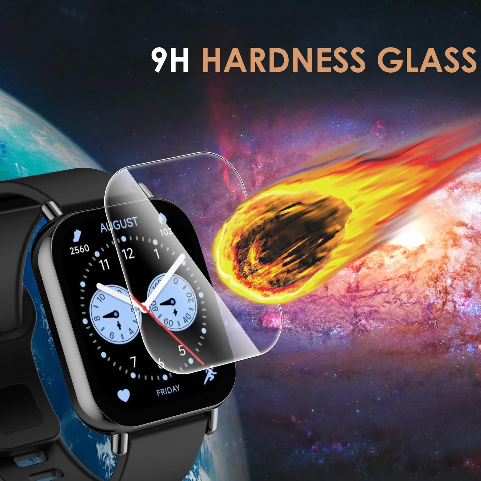 Hianjoo 6 sztuk folii ochronnej, kompatybilna z Xiaomi Redmi Watch 5 Lite, twardość 9H, odporna na olej/odporna na zarysowania, folia ochronna na wyświetlacz kompatybilna z Xiaomi Redmi Watch 5 Lite