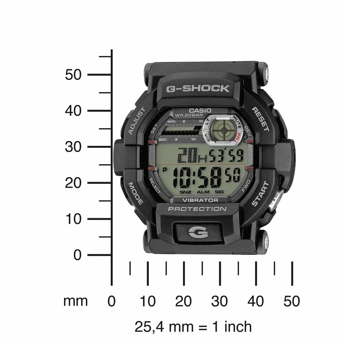 Casio Męski zegarek na rękę XL G-Shock cyfrowy kwarcowy żywica GD-350-1ER, szary, sport