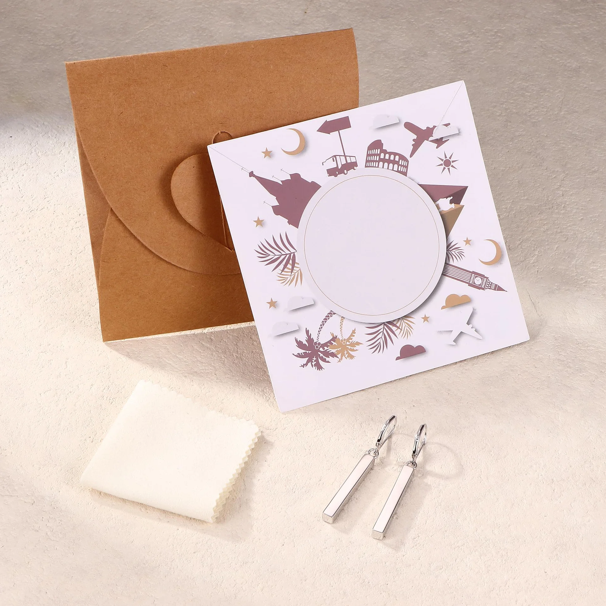 LOLIAS Kolczyki ze srebra próby 925, wiszące z prostopadłościanem, serce, srebro próby 925, długie, wiszące, damskie, srebrne/złote