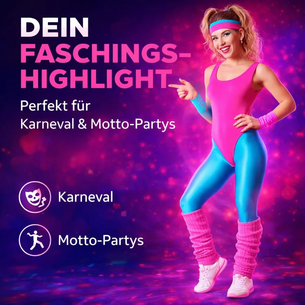 TK Gruppe Timo Klingler Skarpetki Neonowe - Rękawiczki neonowy różowy - Akcesoria kostiumowe do retro neonowego outfitu z lat 80. i 90. na karnawał i faszyng