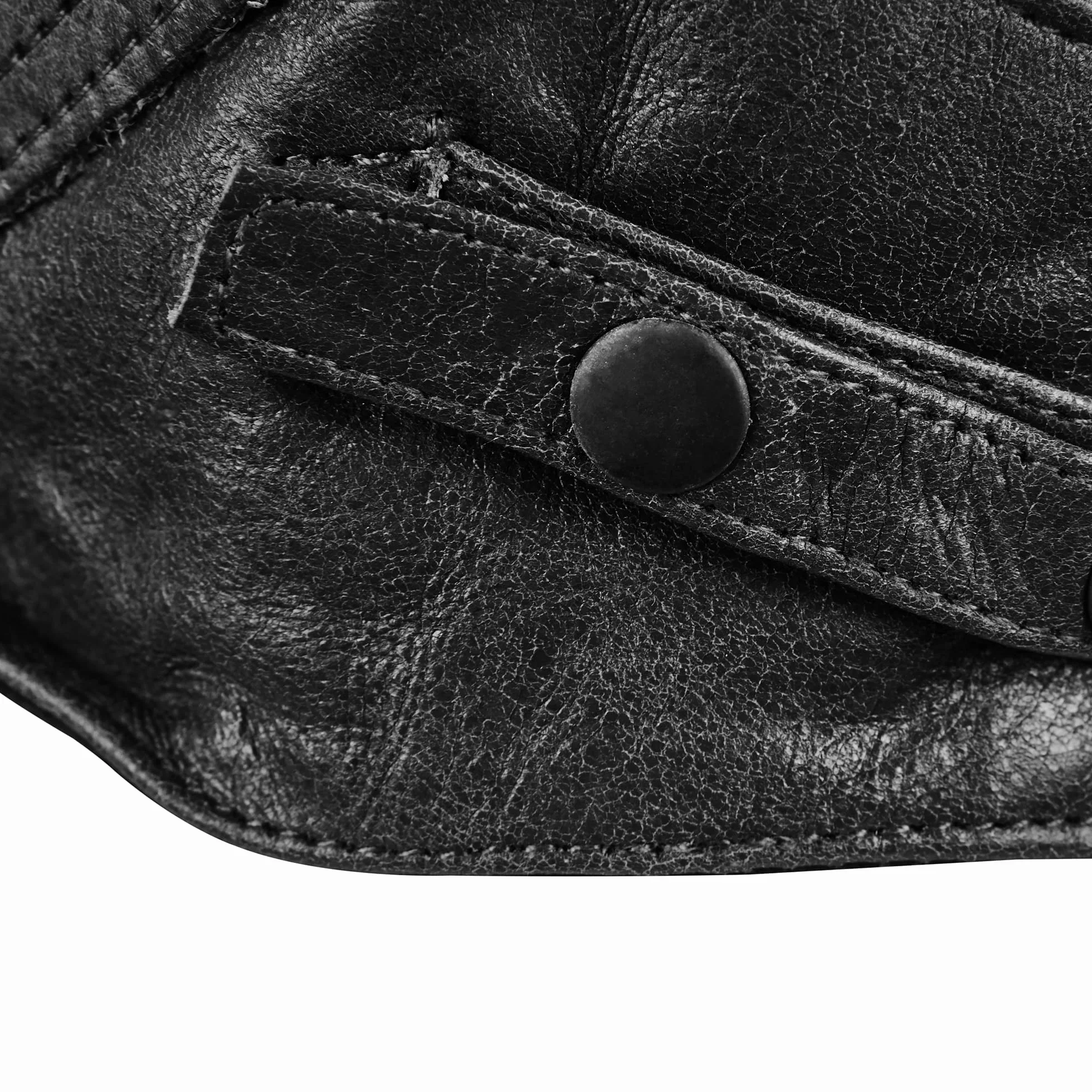 BLUETECH Cabriohaube Cabriom czapka lotnicza czapka oldtimerowa skóra czarna wraz z okularami panoramicznymi mężczyźni kobiety unisex