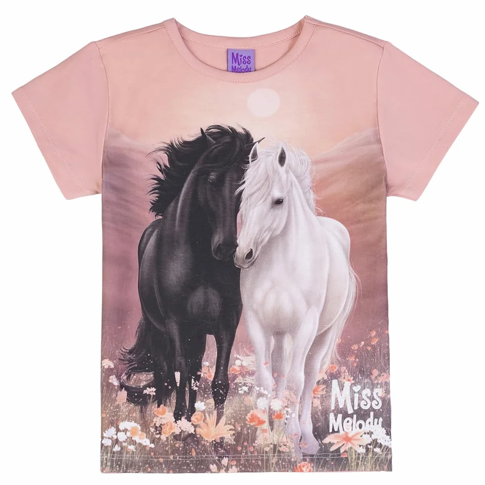 Miss Melody T-shirt 76015 różowy, Rosa, 140