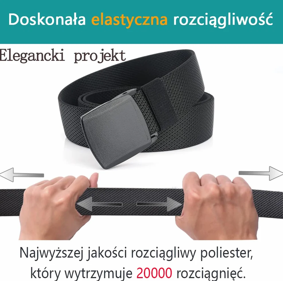 LionVII Plastikowe paski mężczyźni kobiety elastyczne rozciągliwe płótno bez metalowej klamry do pracy 130cm