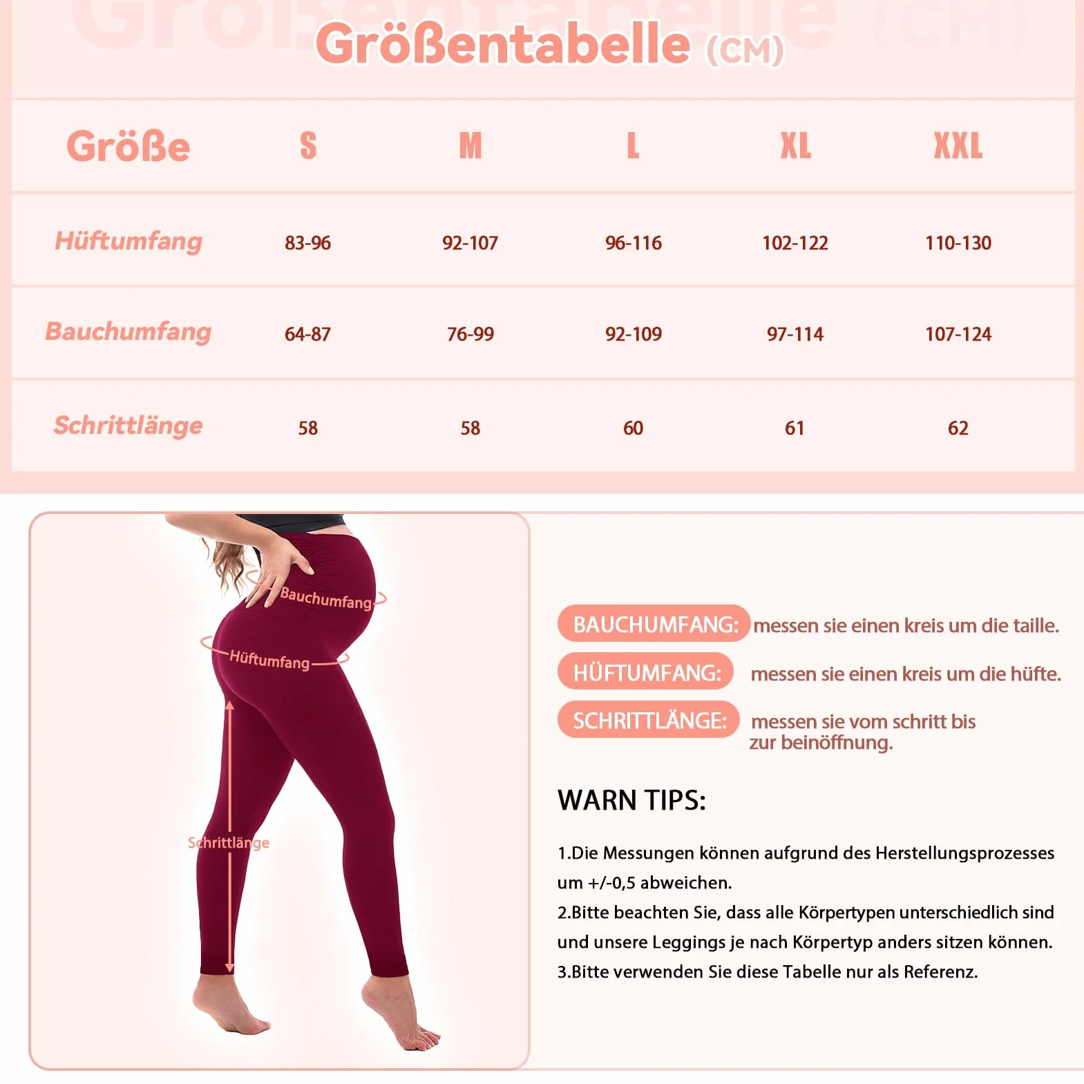 SINOPHANT Damskie legginsy ciążowe z wysoką talią, spodnie ciążowe z kieszeniami, nieprzezroczyste legginsy ciążowe, miękkie, elastyczne, moda ciążowa, do domu, jogi