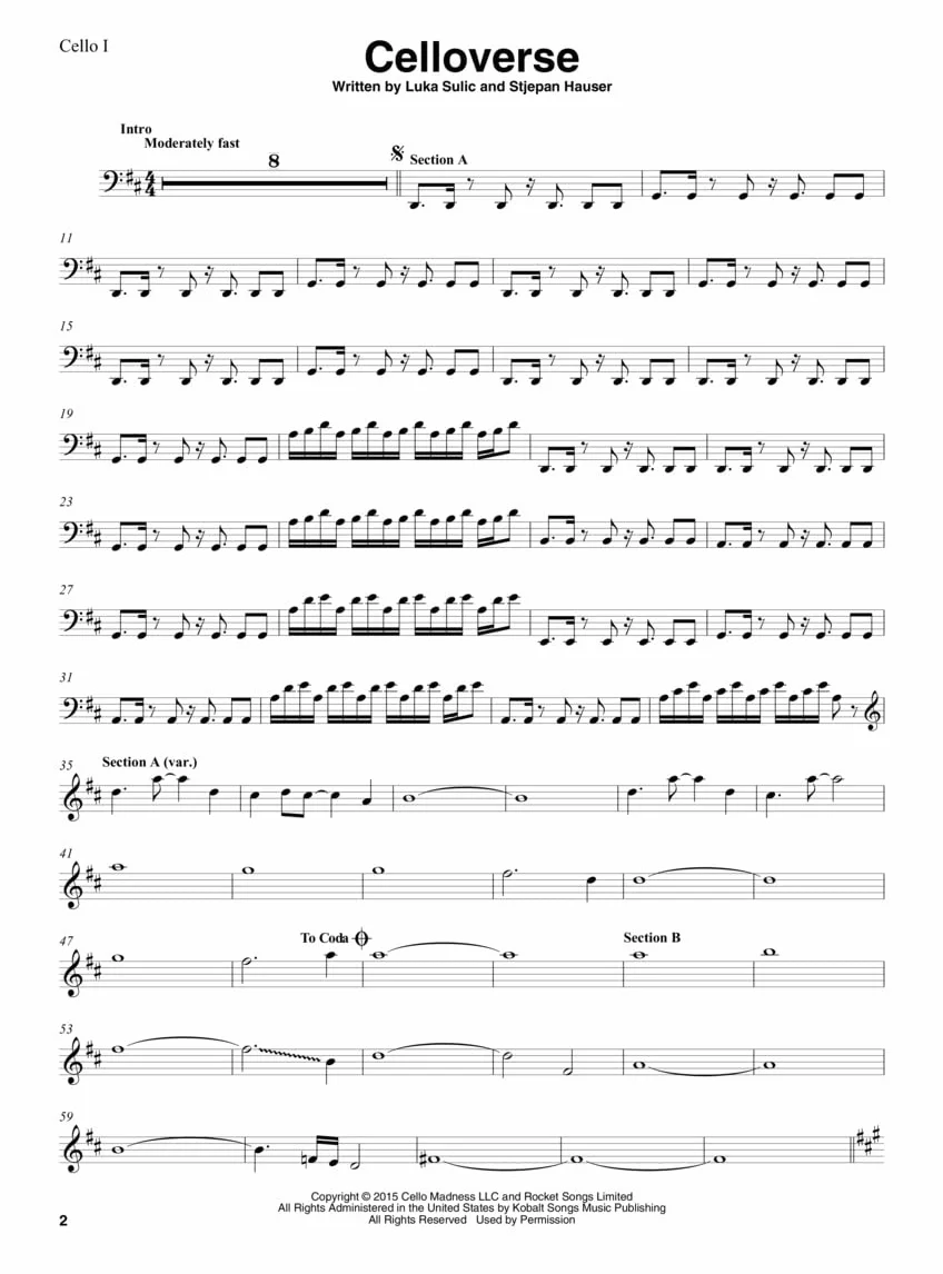 2 cellos - sheet music collection -livre +partition: Selections from Celloverse, In2ition & Score for Two Cellos