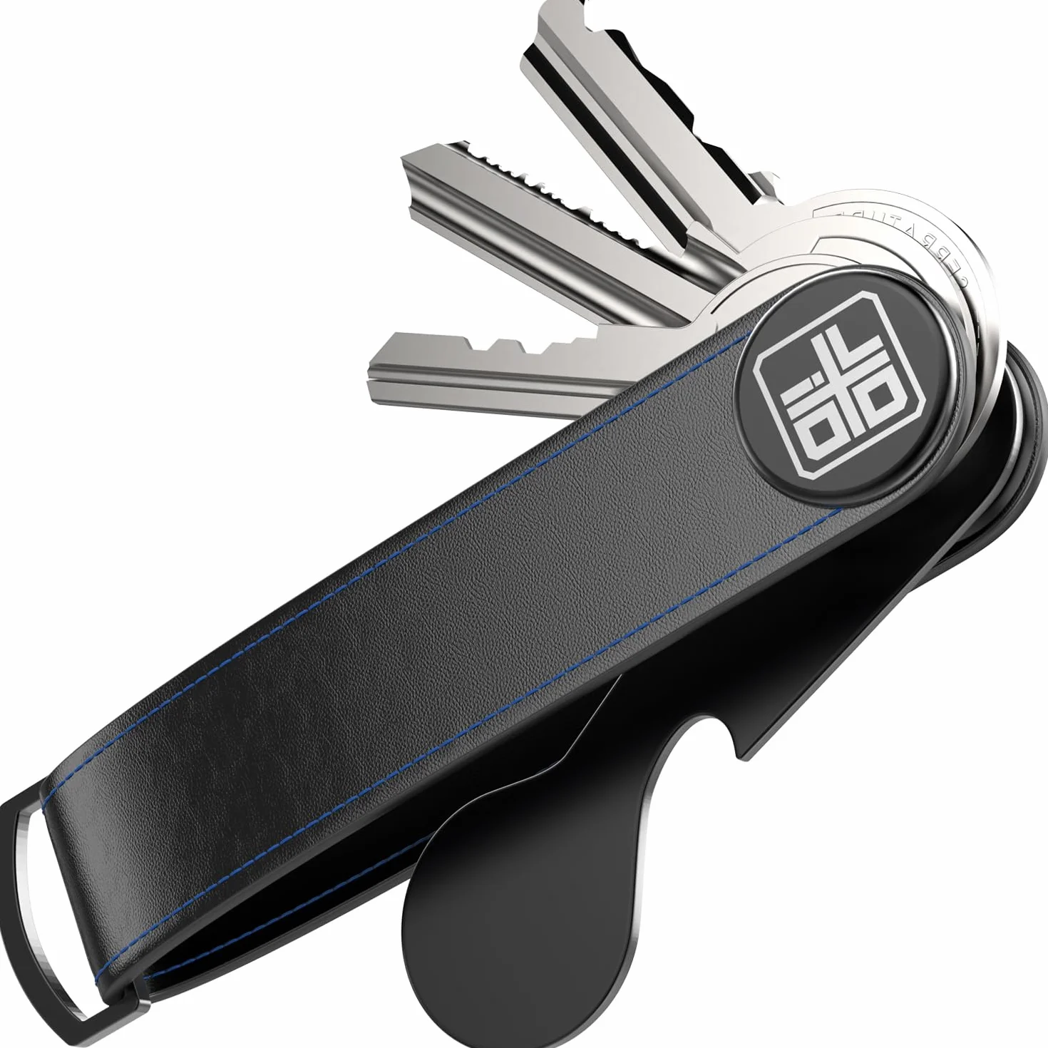 Organizer na klucze ze skóry, praktyczne etui na klucze z otwieraczem do butelek, karabińczykiem i otwieraczem do wózka na zakupy – mini etui na klucze, które chroni do 7 kluczy