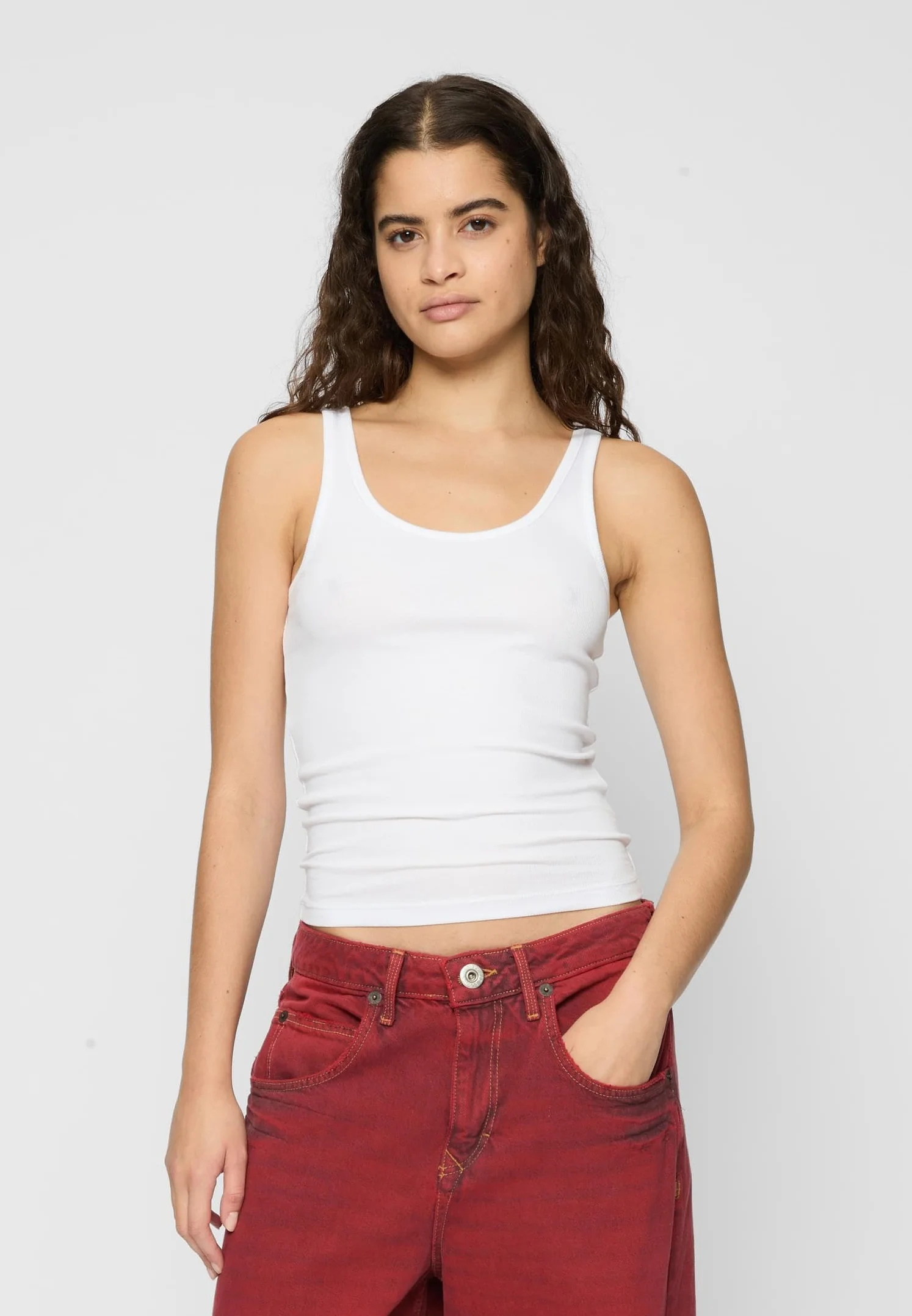 Urban Classics Damski top damski Organic Basic Rib Top 2-pak czarny + bia?y XL, czarny + bia?y, XL