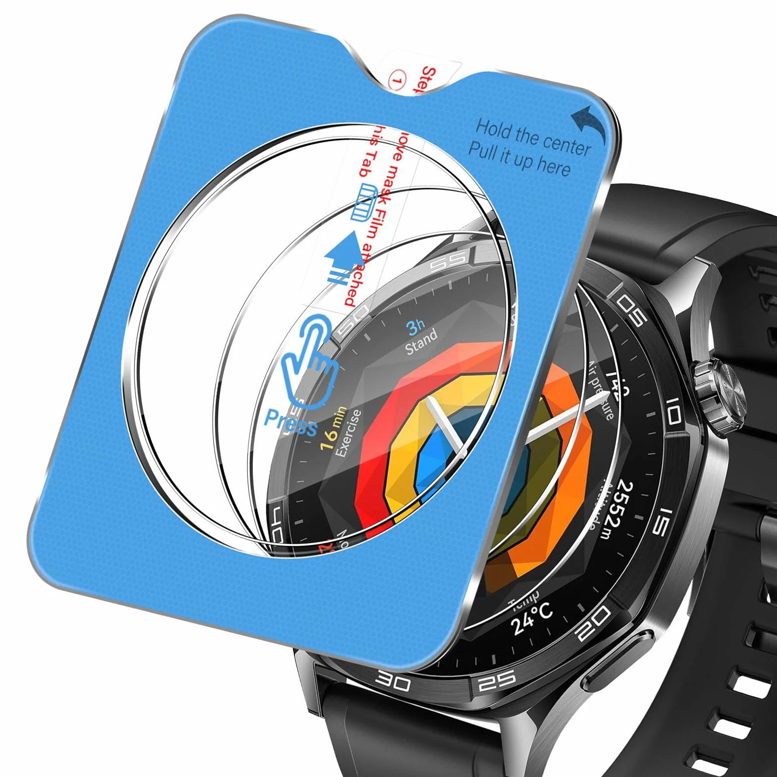Folia ochronna do Huawei Watch GT5 46 mm do szkła pancernego, 3 sztuki folii ze szkła hartowanego, folia ochronna na wyświetlacz odporna na zarysowania do Huawei GT 5 46 mm, ultra cienka