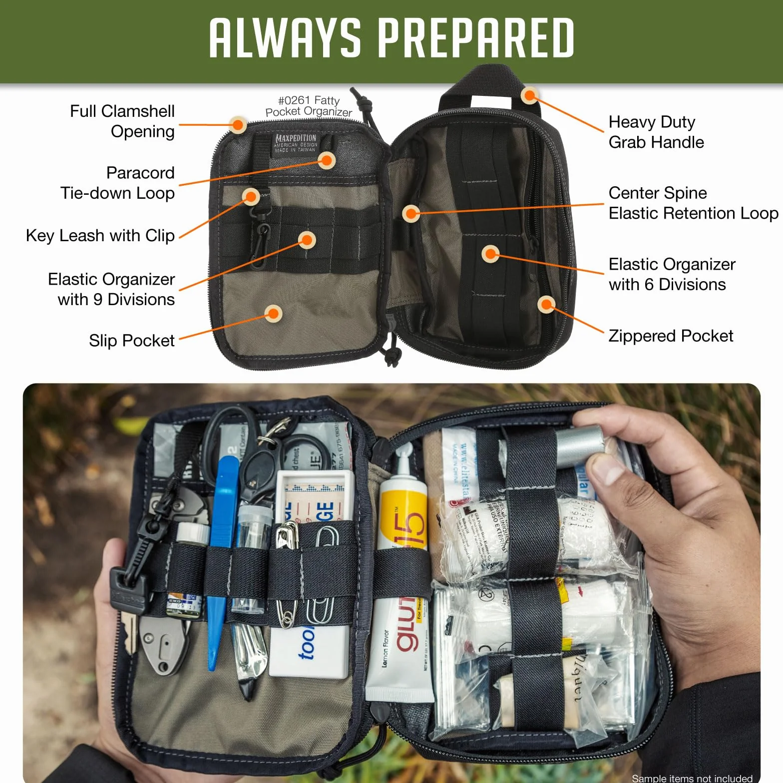 Maxpedition Organizer kieszonkowy Fatty 2012, czarny, Czarny, 20 in, Organizer do torby
