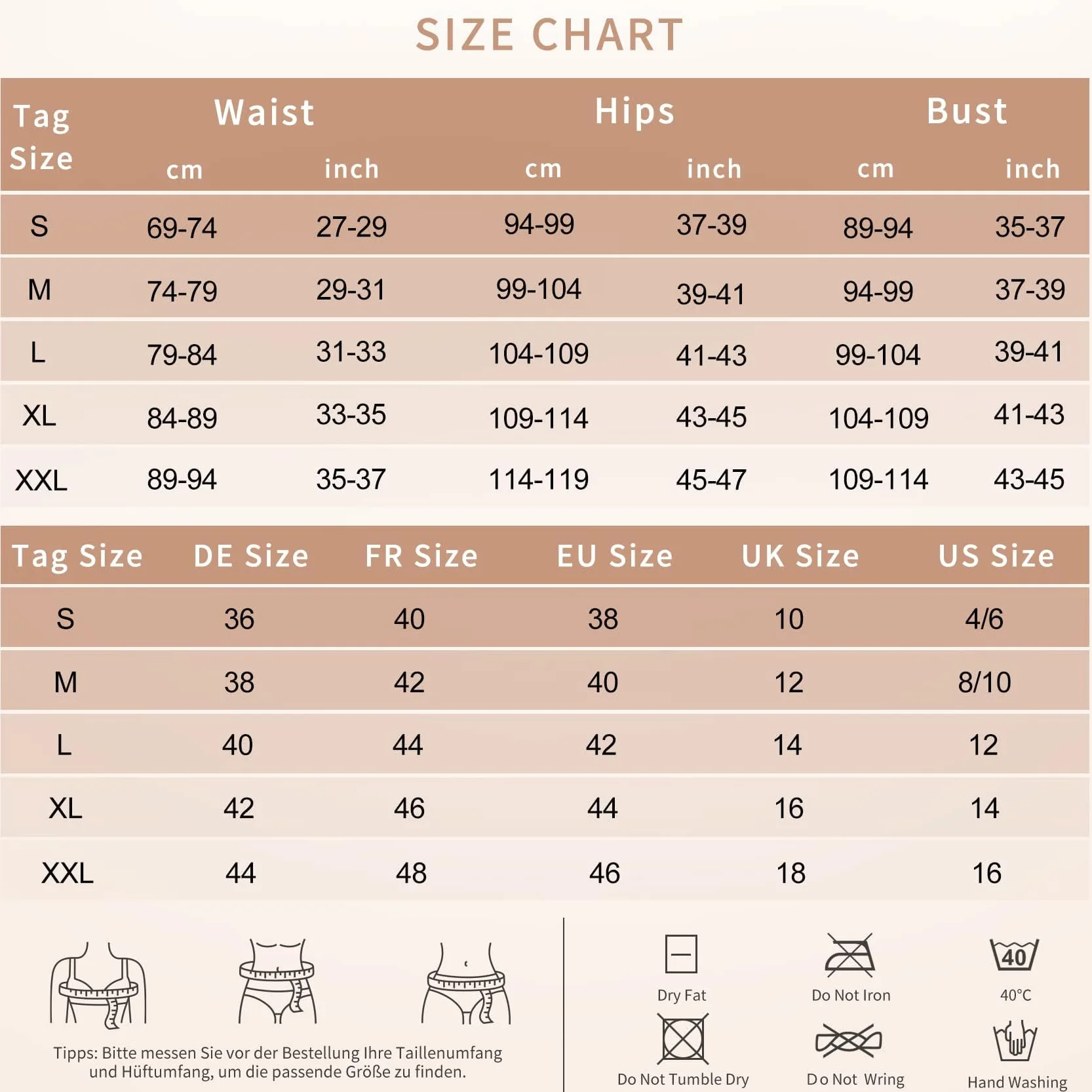 Joyshaper Figurformujący Body Damski Tanga Mocno Wyciągające Talię Formujące Body Bielizna z Haftkami Modelujący Bodysuit, Be?owy-1, XL