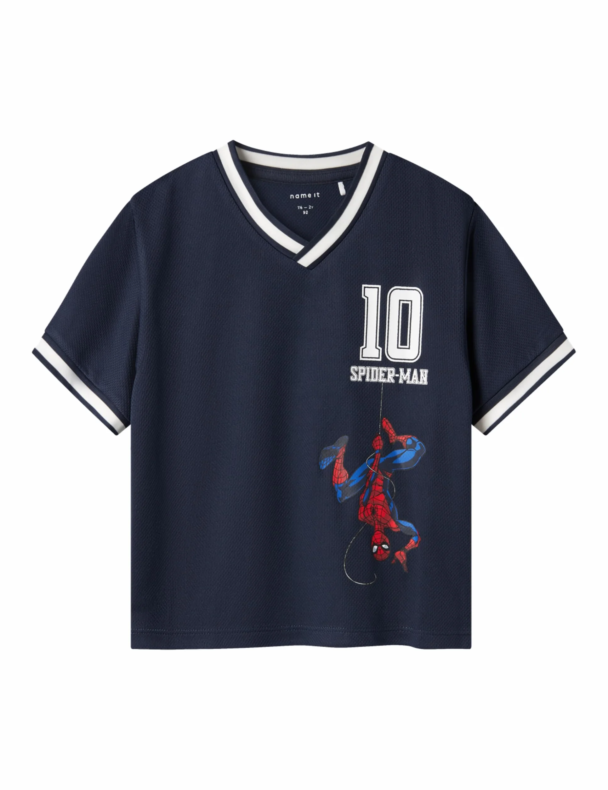 NAME IT Chłopięcy Nmmmatz Spider Nreg Ss Poly Top Mar, granatowy blezer, 98