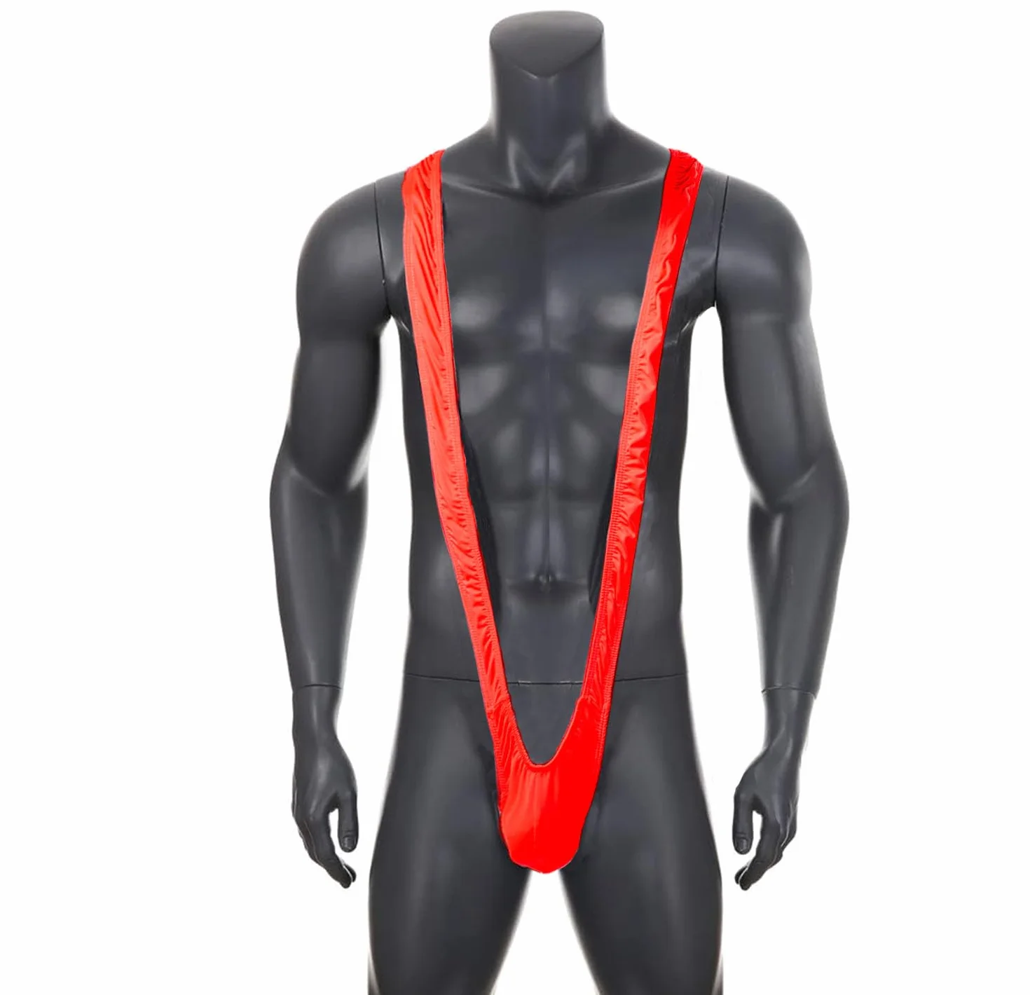 LATRAT Inside Ropa, Borat Mankini garnitur, męski jeden rozmiar, błyszczący i piękny (czerwony), Czerwona, M