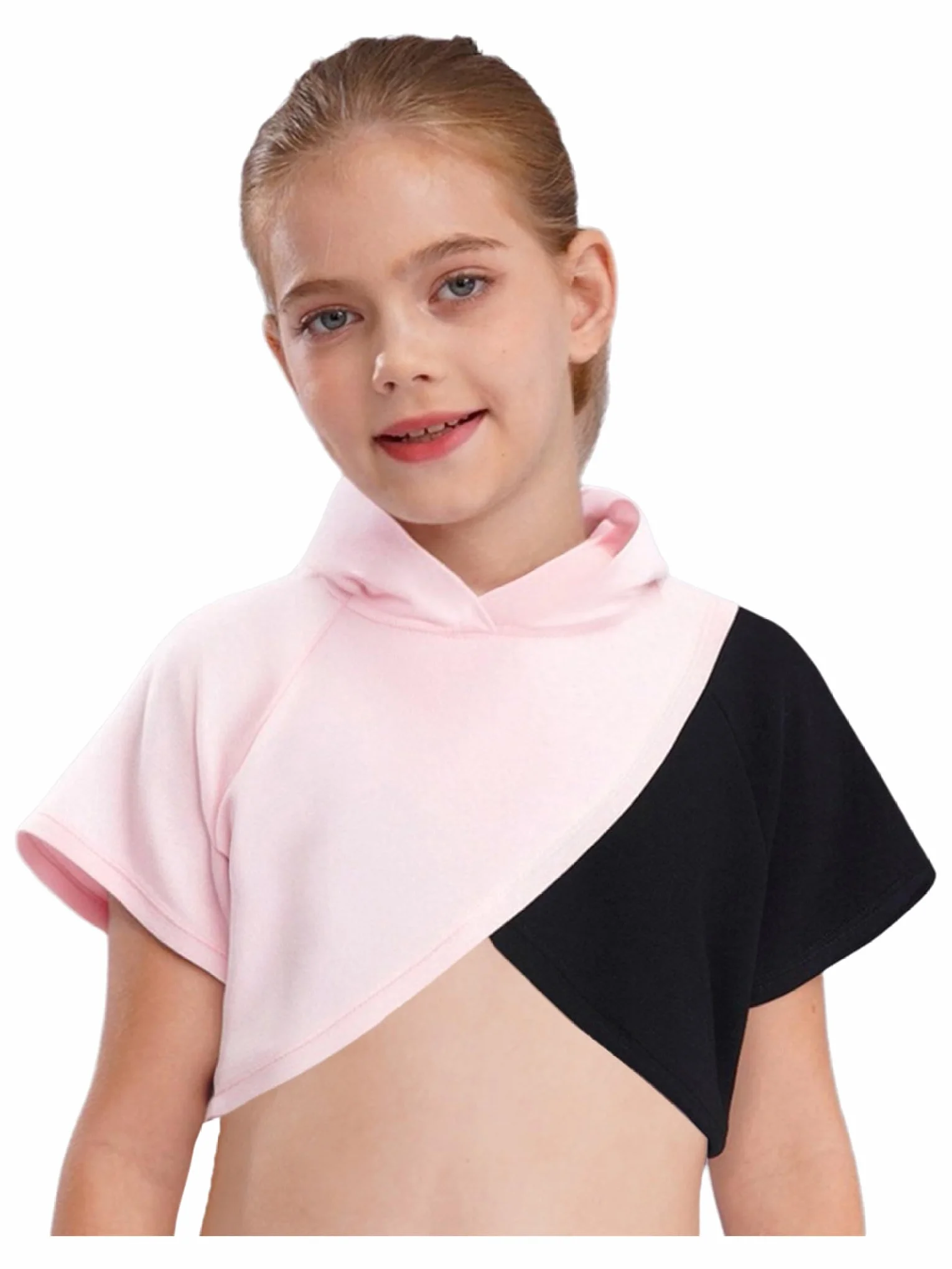 Dziewczęcy dres treningowy, zestaw sportowy z krótkim rękawem, bluza z kapturem, szorty dla dziewcząt, na lato, zestaw do tańca, treningu, biegania