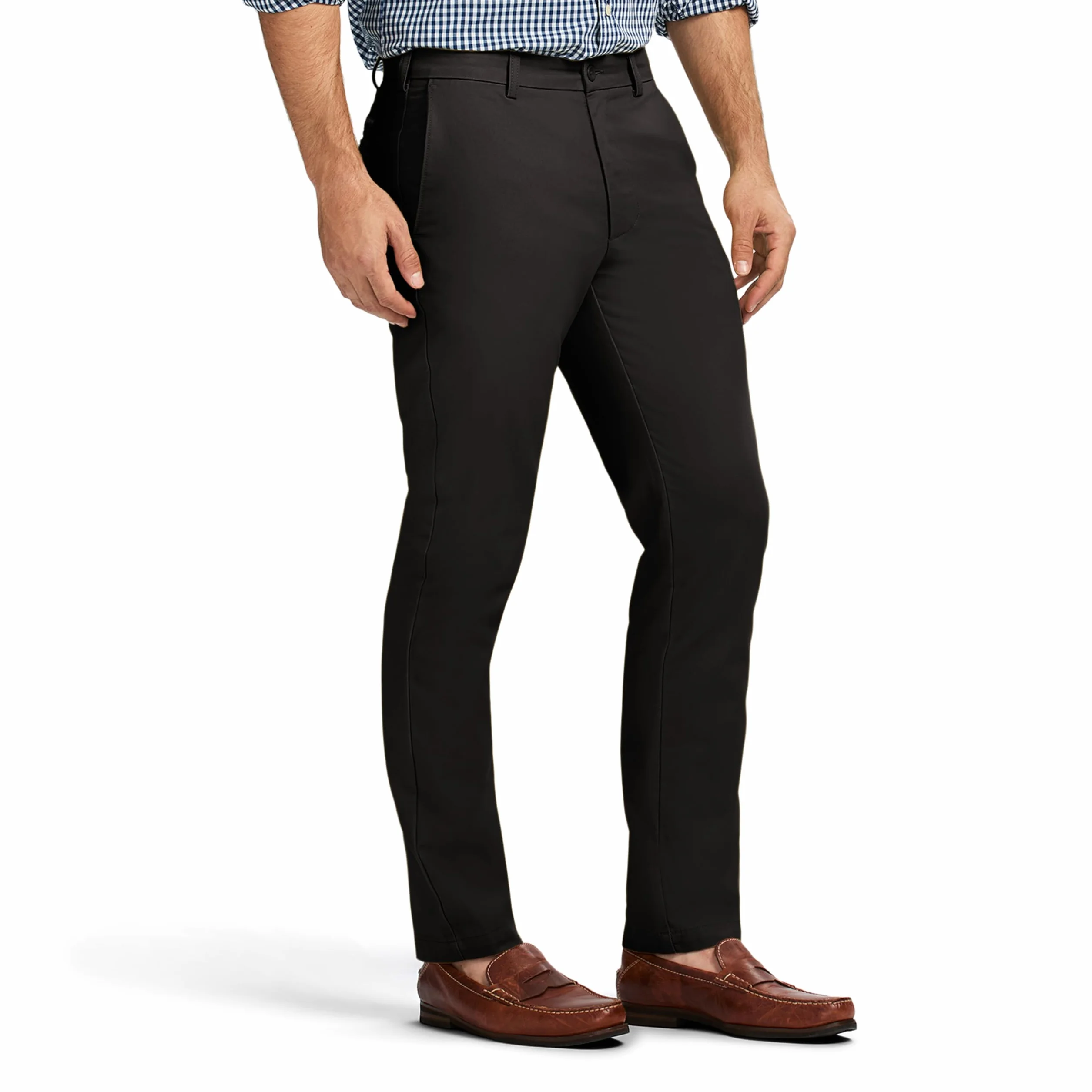 Izod American Chino Flat Front Straight Fit Pant - Nieformalne spodnie Mężczyźni