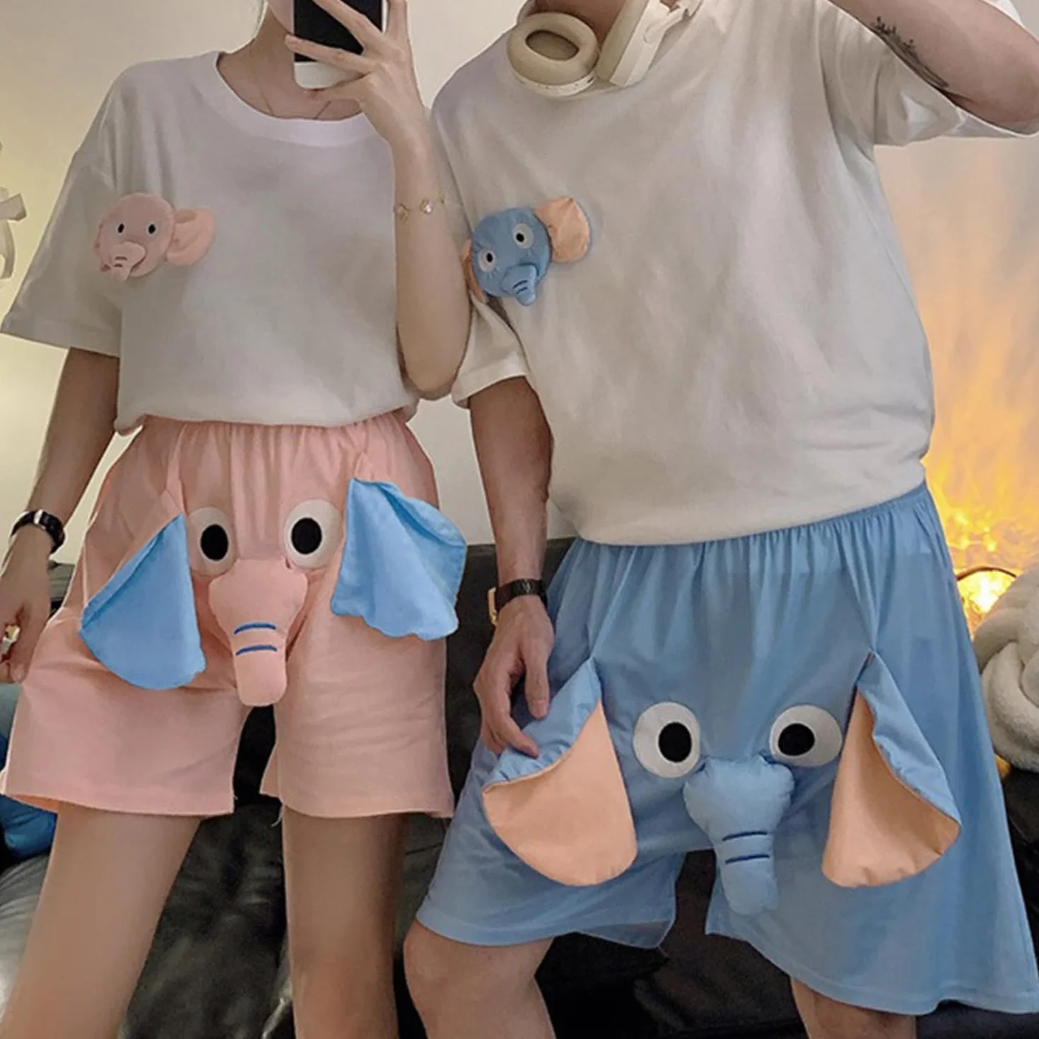 FGFD&OU Męskie i damskie spodenki od piżamy unisex śmieszne szorty oversize miękkie krótkie spodnie piżama krótkie spodnie letnie bermudy na co dzień zabawne prezenty
