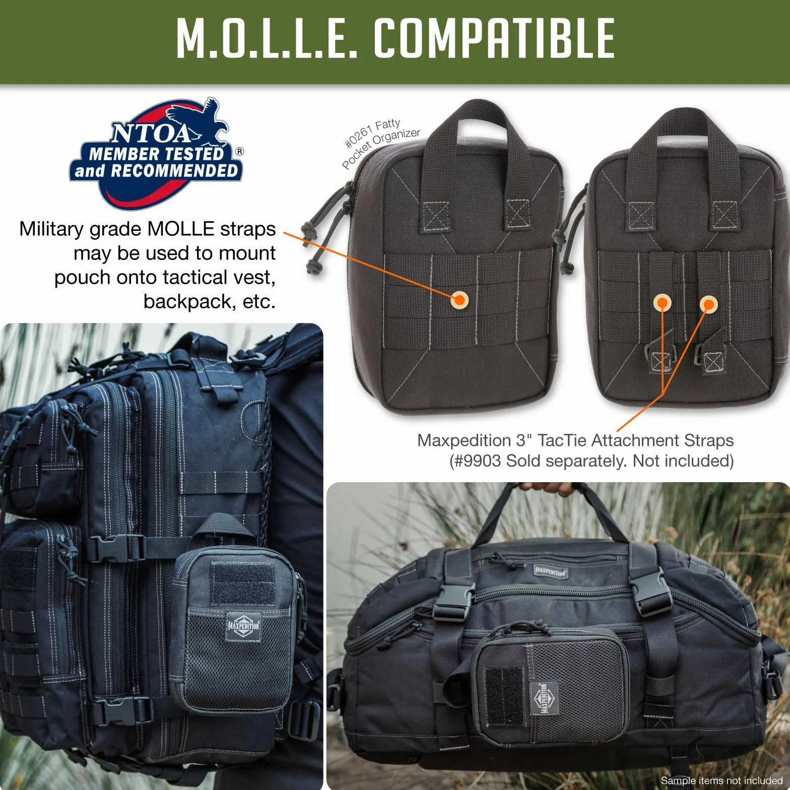 Maxpedition Organizer kieszonkowy Fatty 2012, czarny, Czarny, 20 in, Organizer do torby