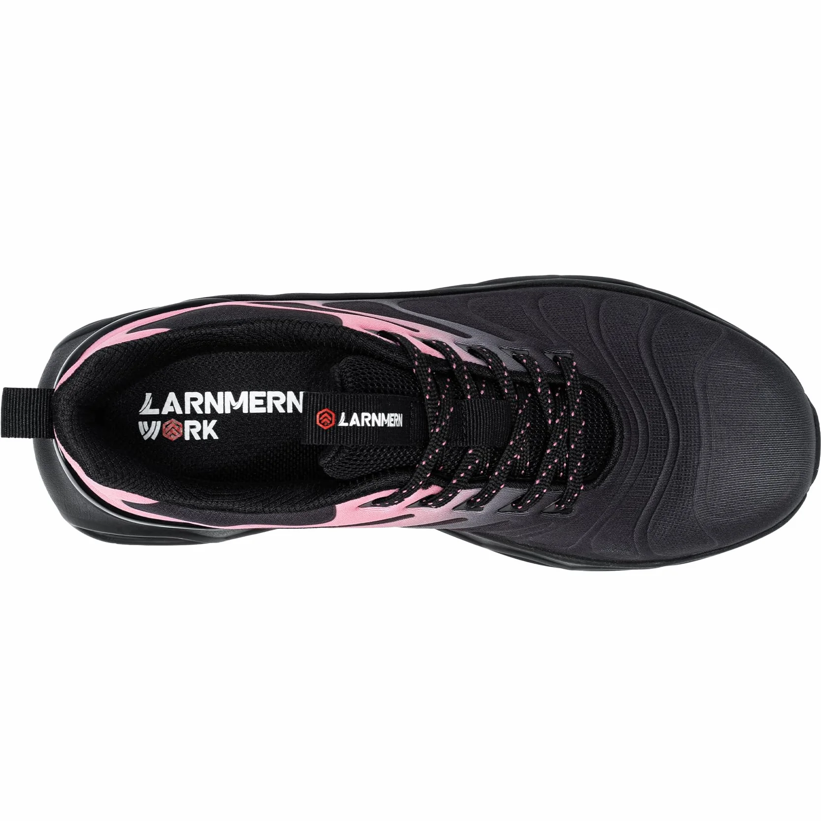 LARNMERN Buty sportowe ze stalowym noskiem, męskie, ochronne, damskie, lekkie buty ochronne, amortyzacja, moda, oddychające, wygodne buty robocze, 35-40, Brzoskwiniowy Róż, 37 EU