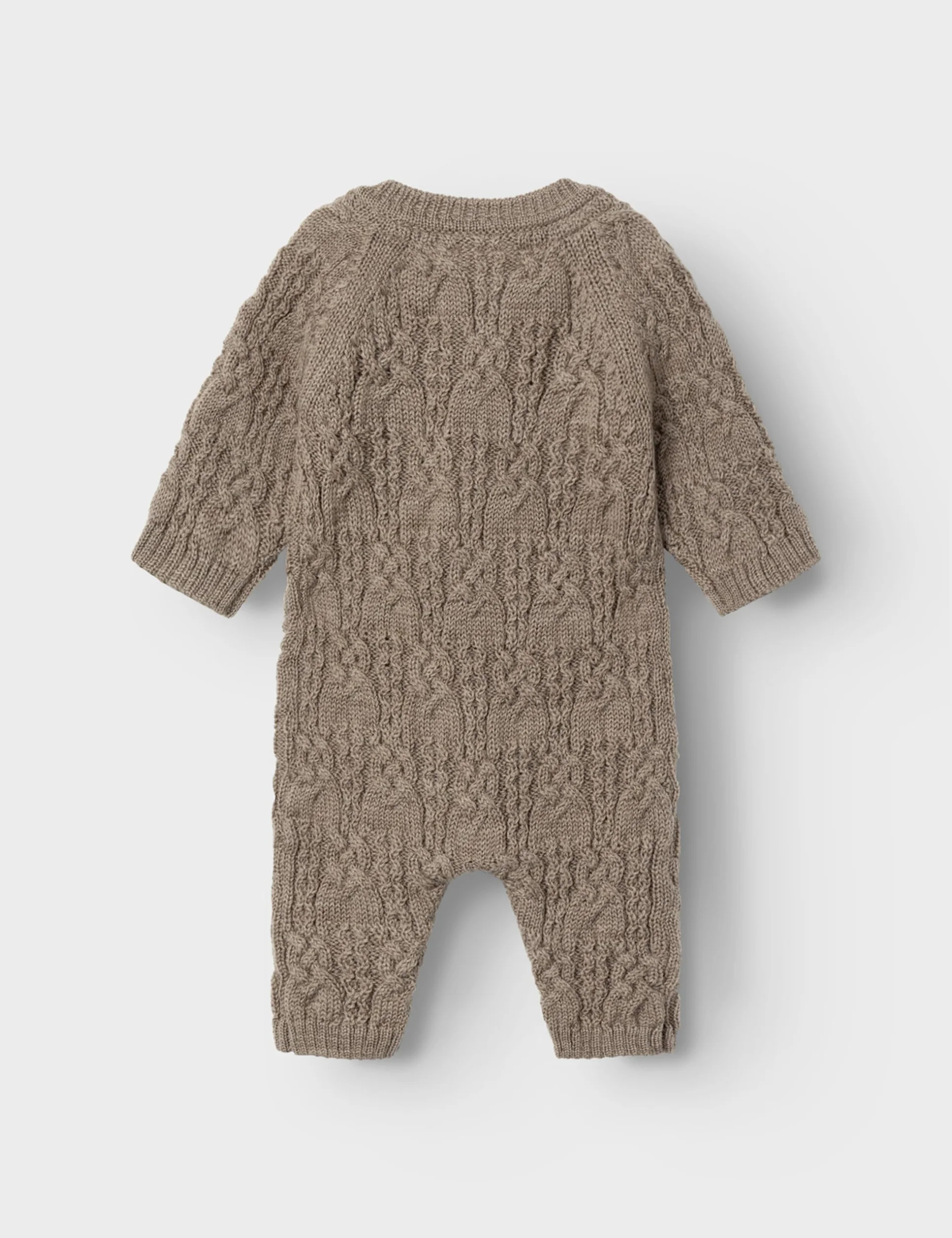 NAME IT Nbfwrilla Wool Ls Knit Suit śpioszki dla dziewczynek, brązowy, 62